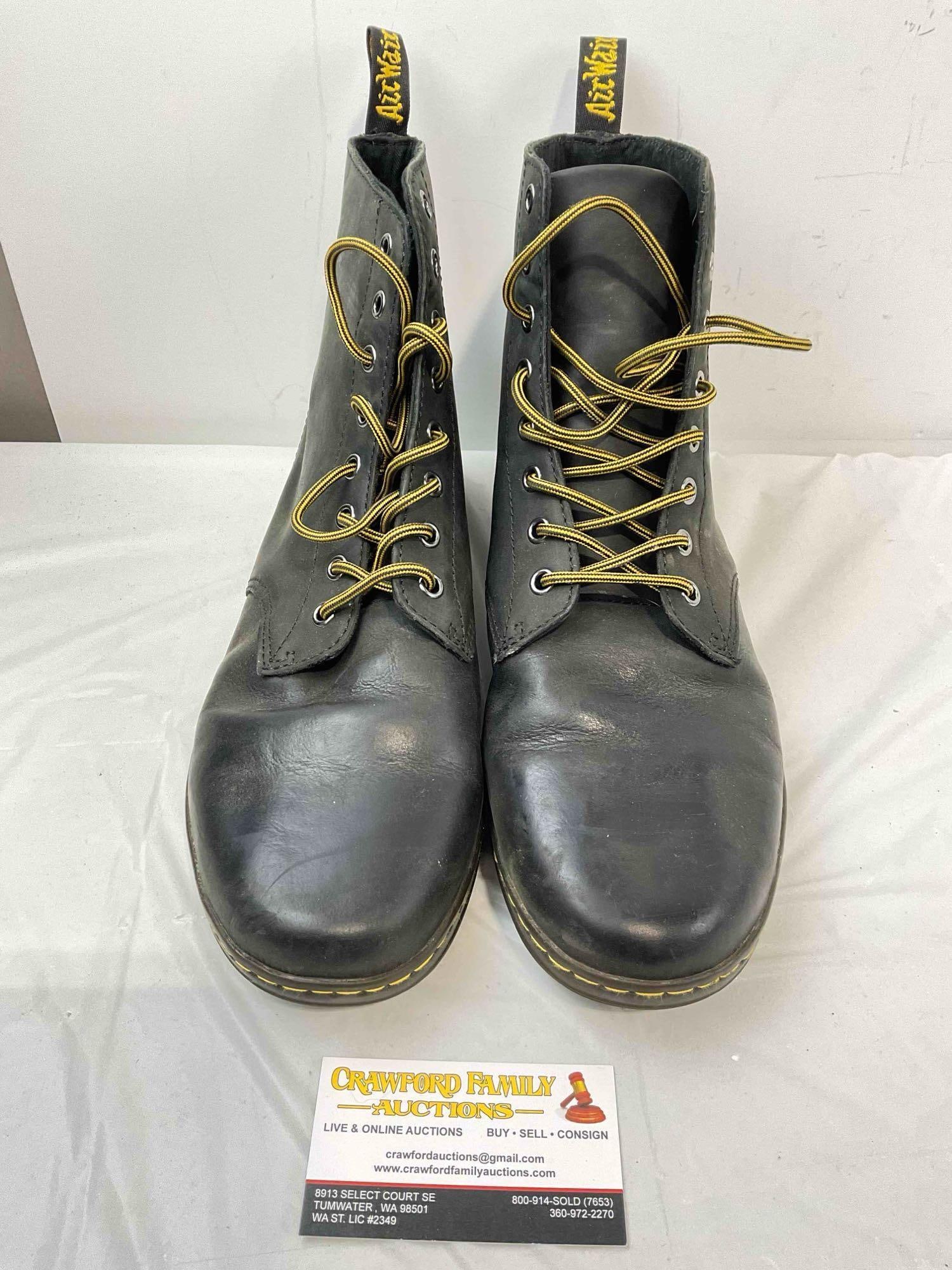 Dr. Marten's Black Leather Tobias Boot in Size Men's US 12. Good Condition. See pics. (1 of 7)