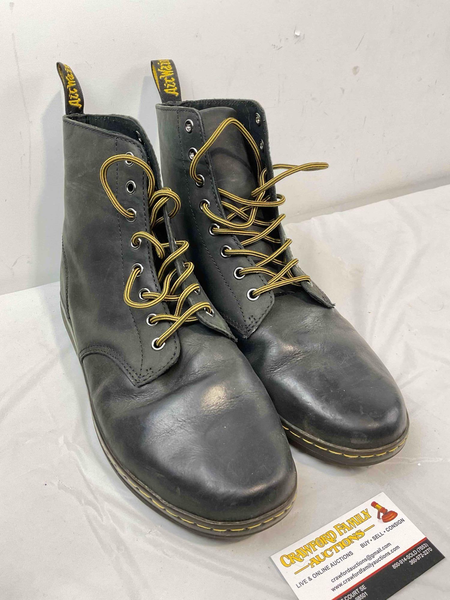 Dr. Marten's Black Leather Tobias Boot in Size Men's US 12. Good Condition. See pics. - 3