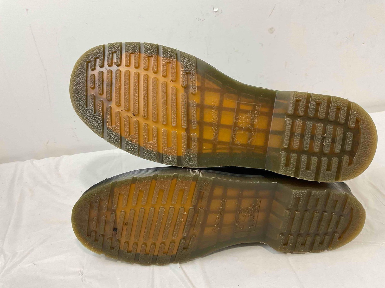 Dr. Marten's Black Leather Doc's Boots, Size US Men's 11, US Women's 12. Good Condition. - 6