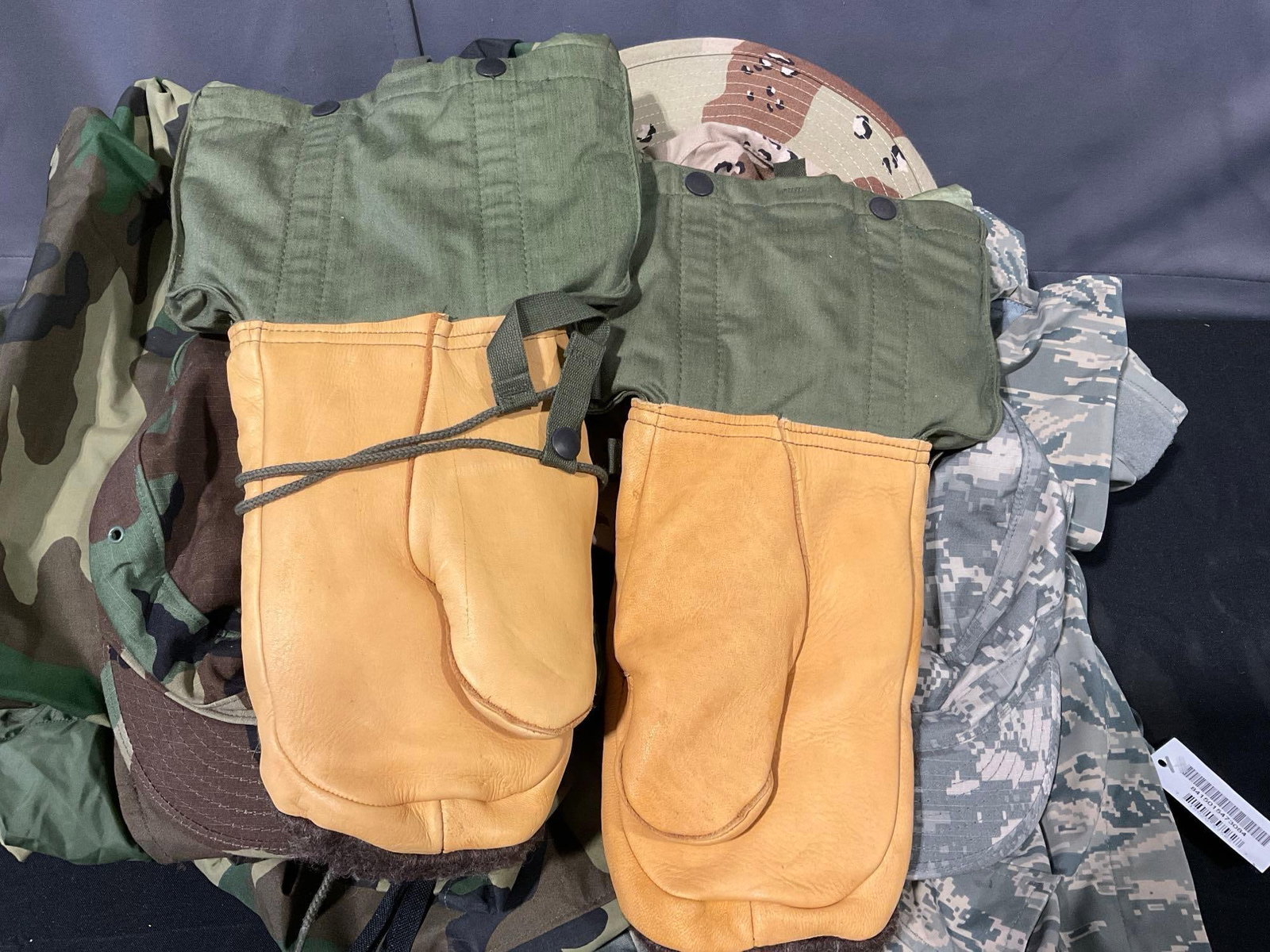Assortment of Camos, Rain Gear, 3 Hats, , Size 10 Boots, Trousers & more - 5