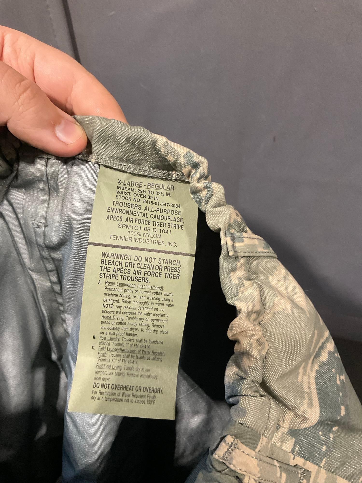 Assortment of Camos, Rain Gear, 3 Hats, , Size 10 Boots, Trousers & more - 9