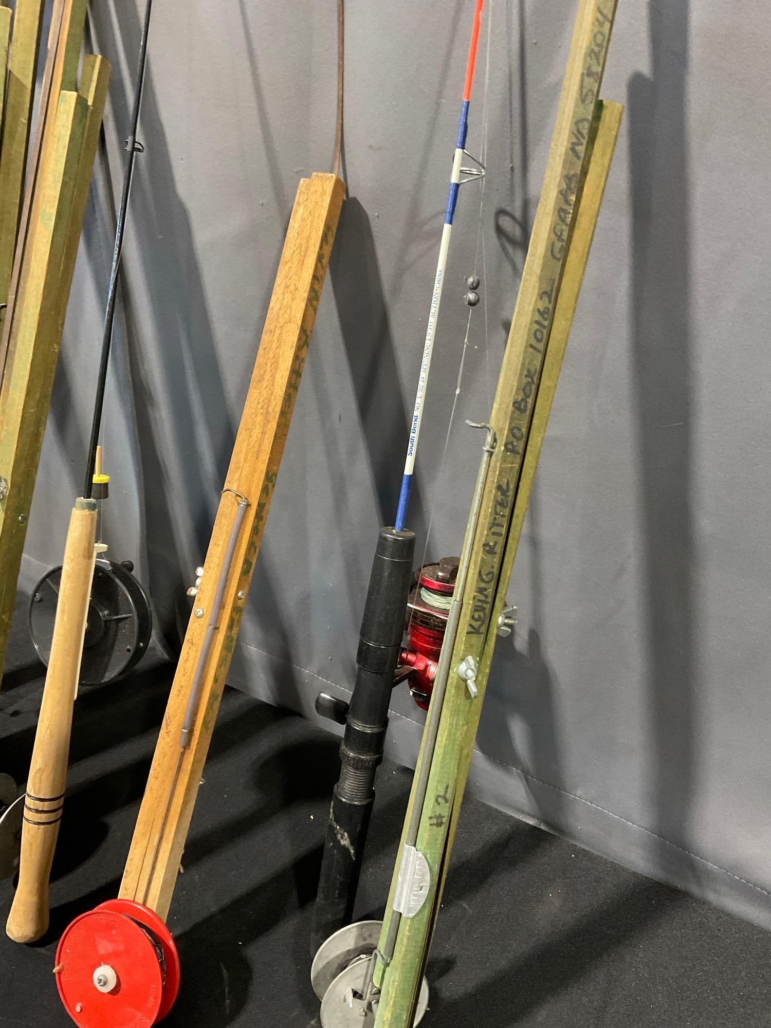 Set of 8 Handmade & small Collapsing Fishing Poles, Unique pieces - 2