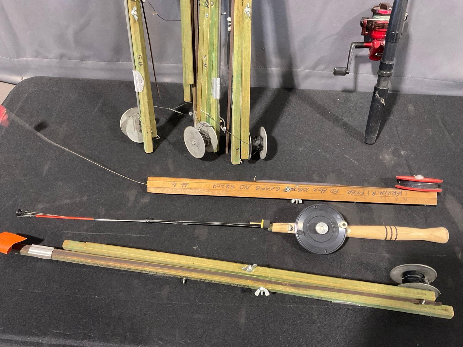 Set of 8 Handmade & small Collapsing Fishing Poles, Unique pieces - 5