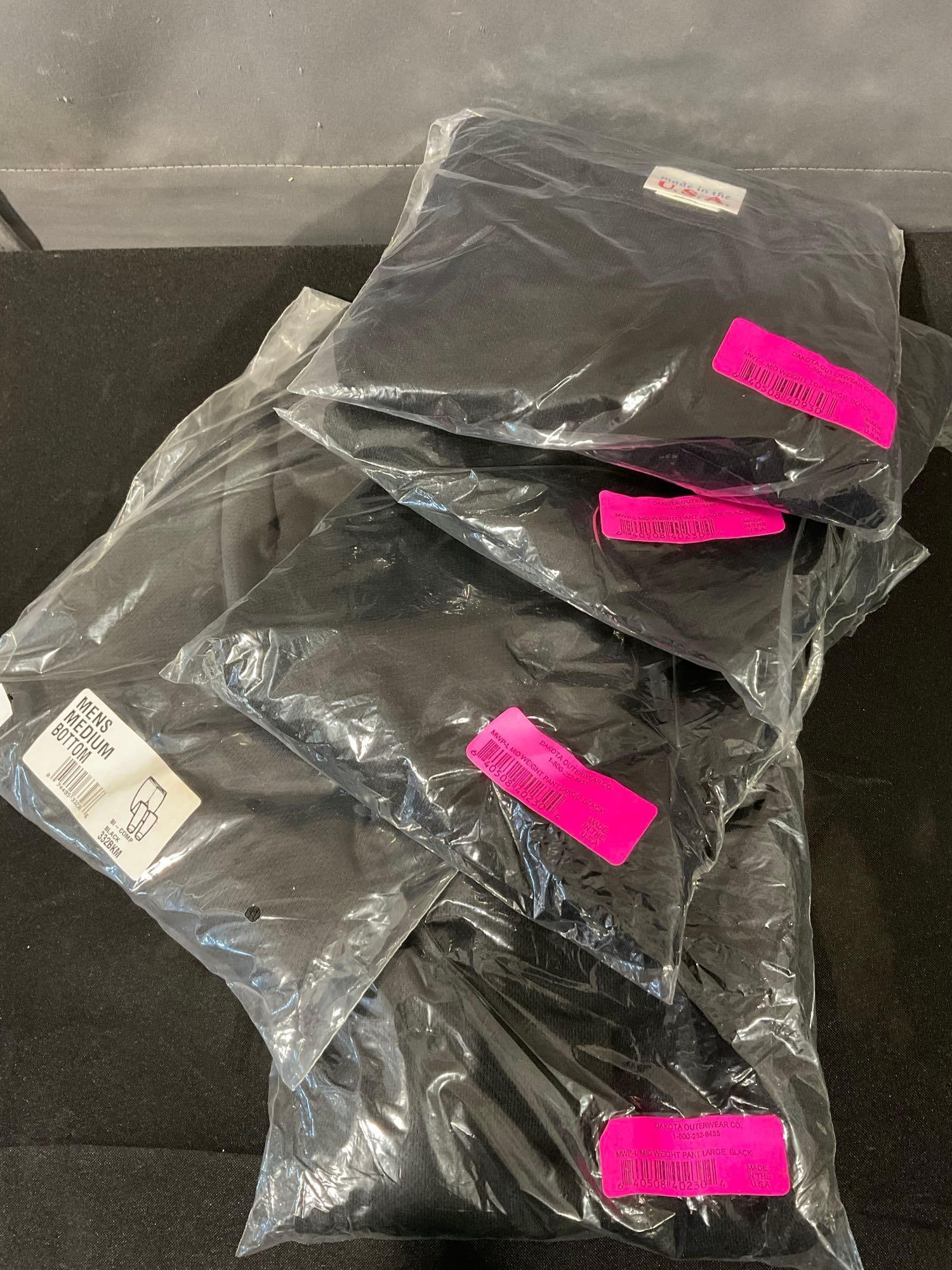 Several Cold Weather Clothes in packaging, Size Medium & Large Trousers, & Pants, Large Henley - 5