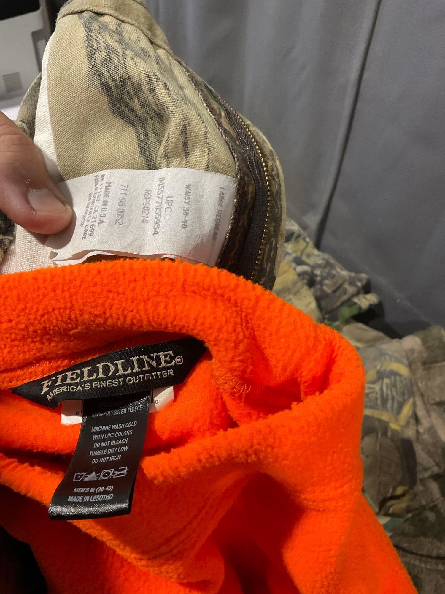 Hunters Camo Clothes, Pants & Jackets, Size 36 & Medium, Orange Sweater - 3