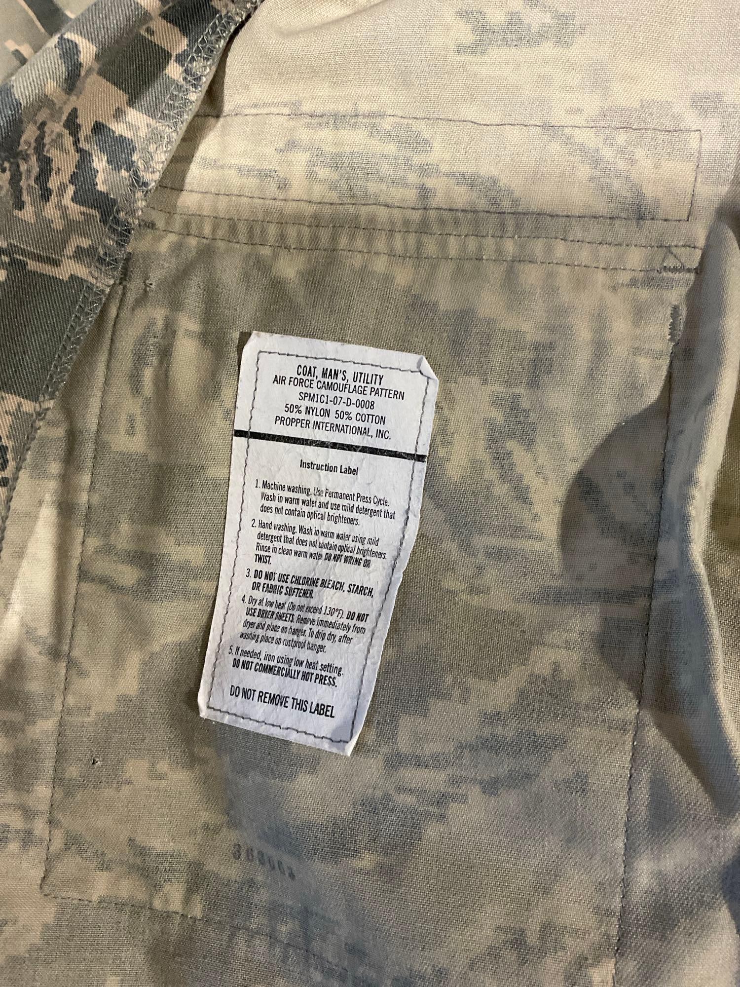 Air Force digital camo Fatigues, Several Utility Coat & Trousers, Size Medium & 34S - 4