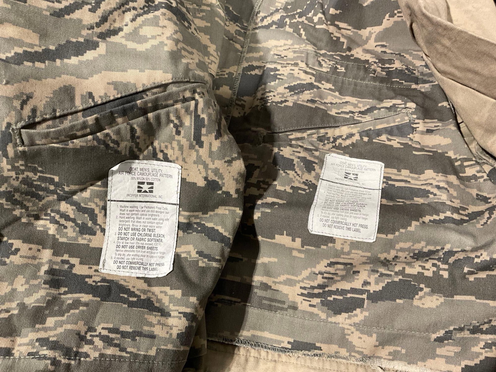Air Force digital camo Fatigues, Several Utility Coat & Trousers, Size Medium & 34S - 5