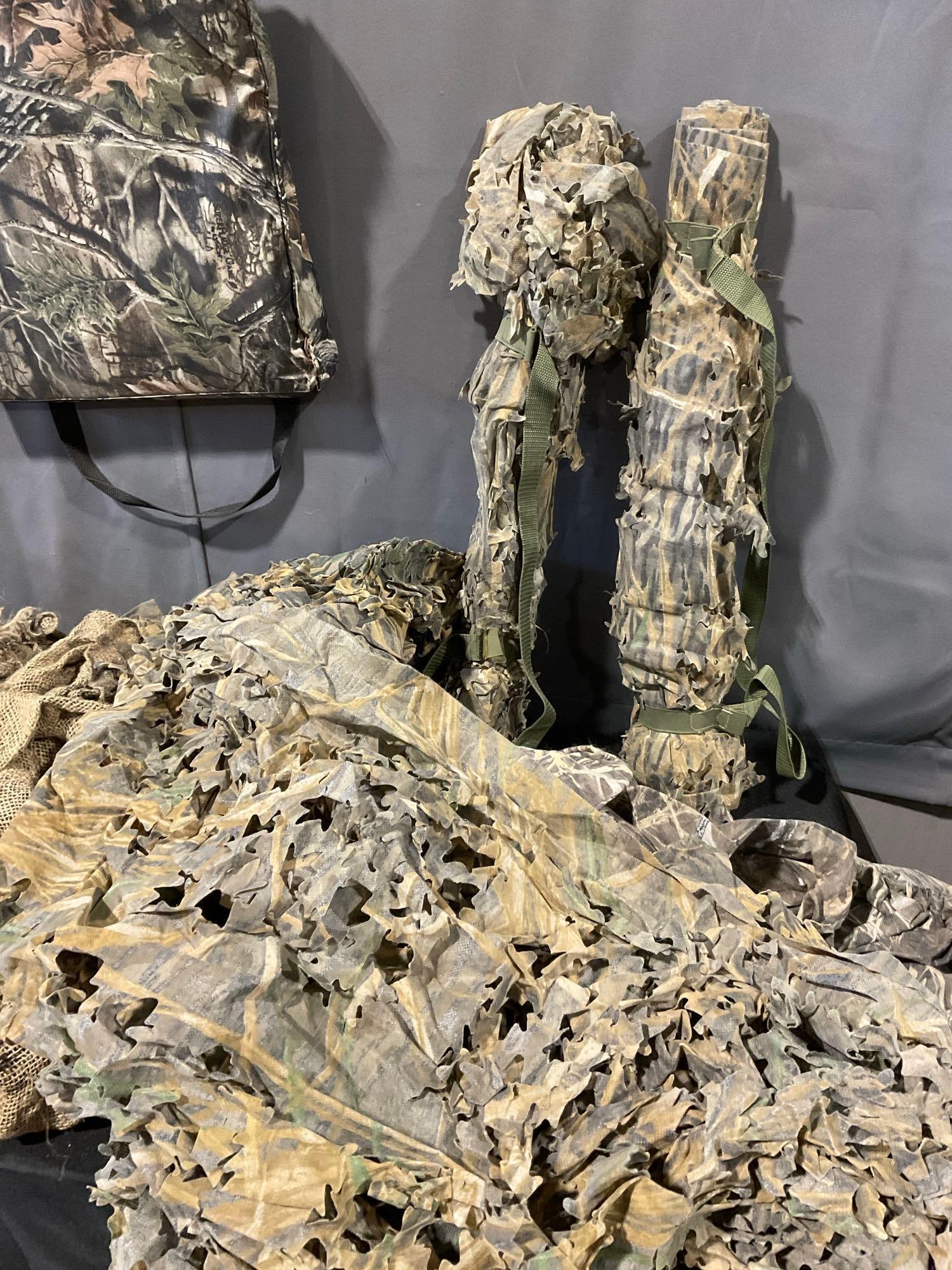 Good Sized Variety of Camo Burlap, 2x New Remington, Foam Seat Pad & more - 4