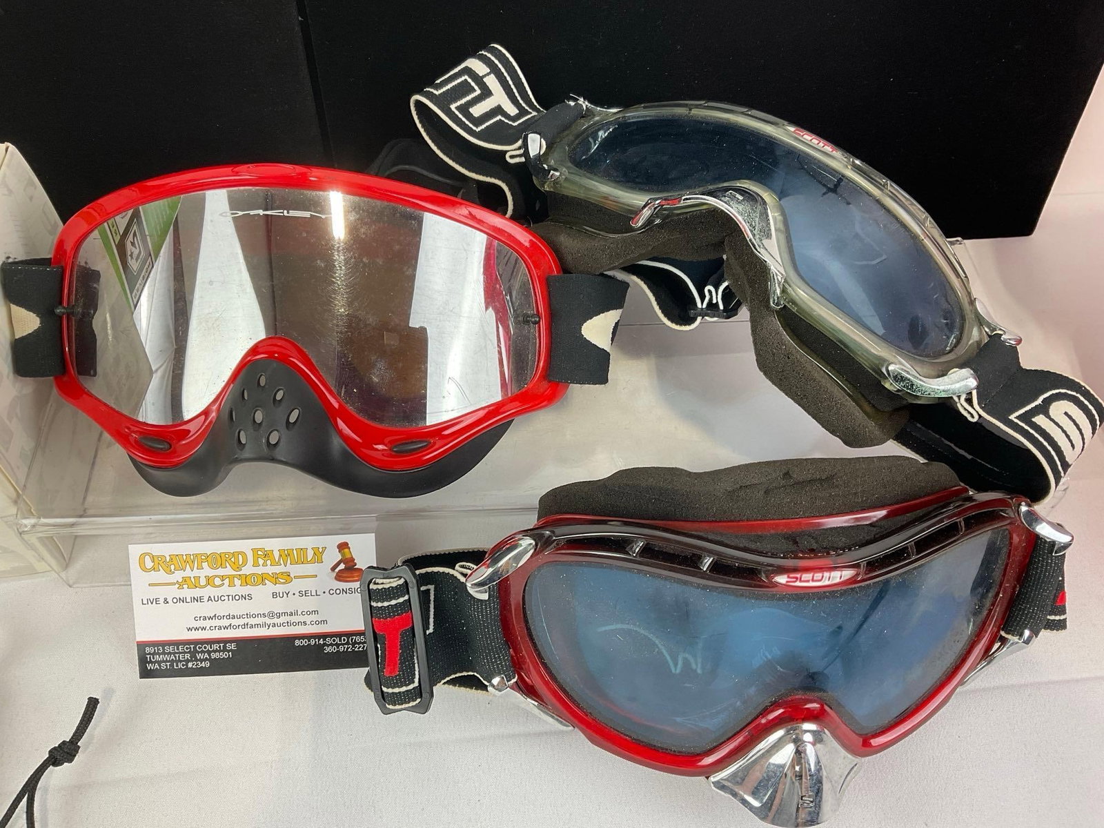 Oakley O Frame MX, Sawfly Sunglasses in box, Oakley & 2x Scott Snow Goggles - 3