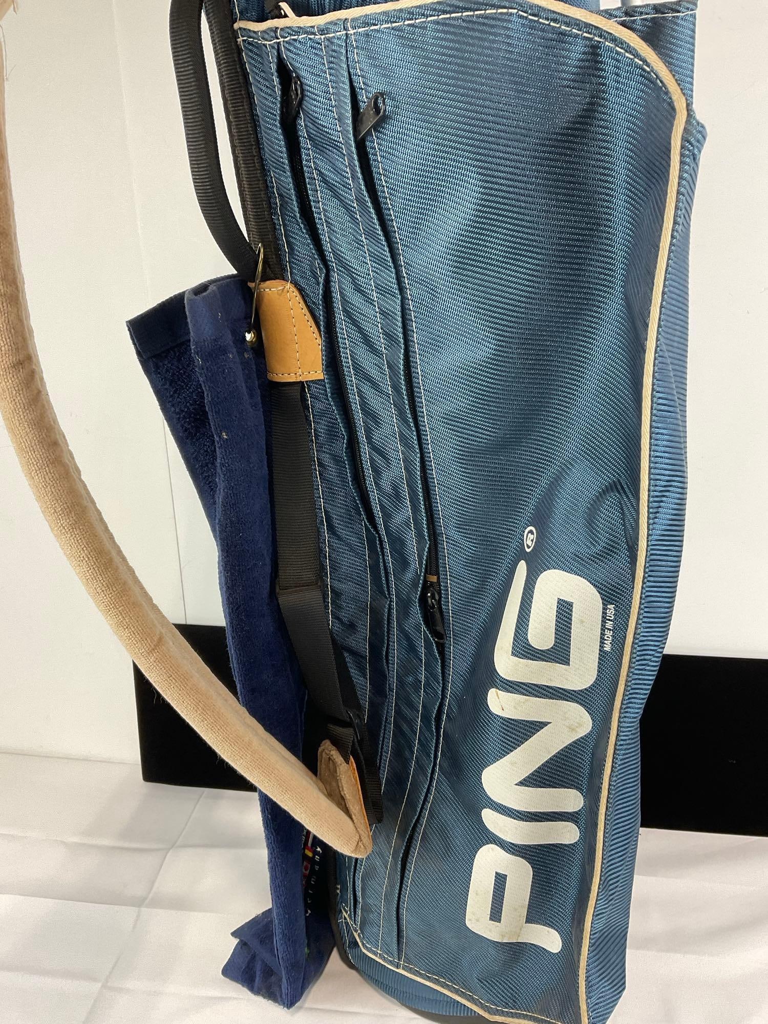 Ping Blue Golf Bag & Big Bertha 5 Wood Driver & Odyssey White Hot Putter, some wear - 3
