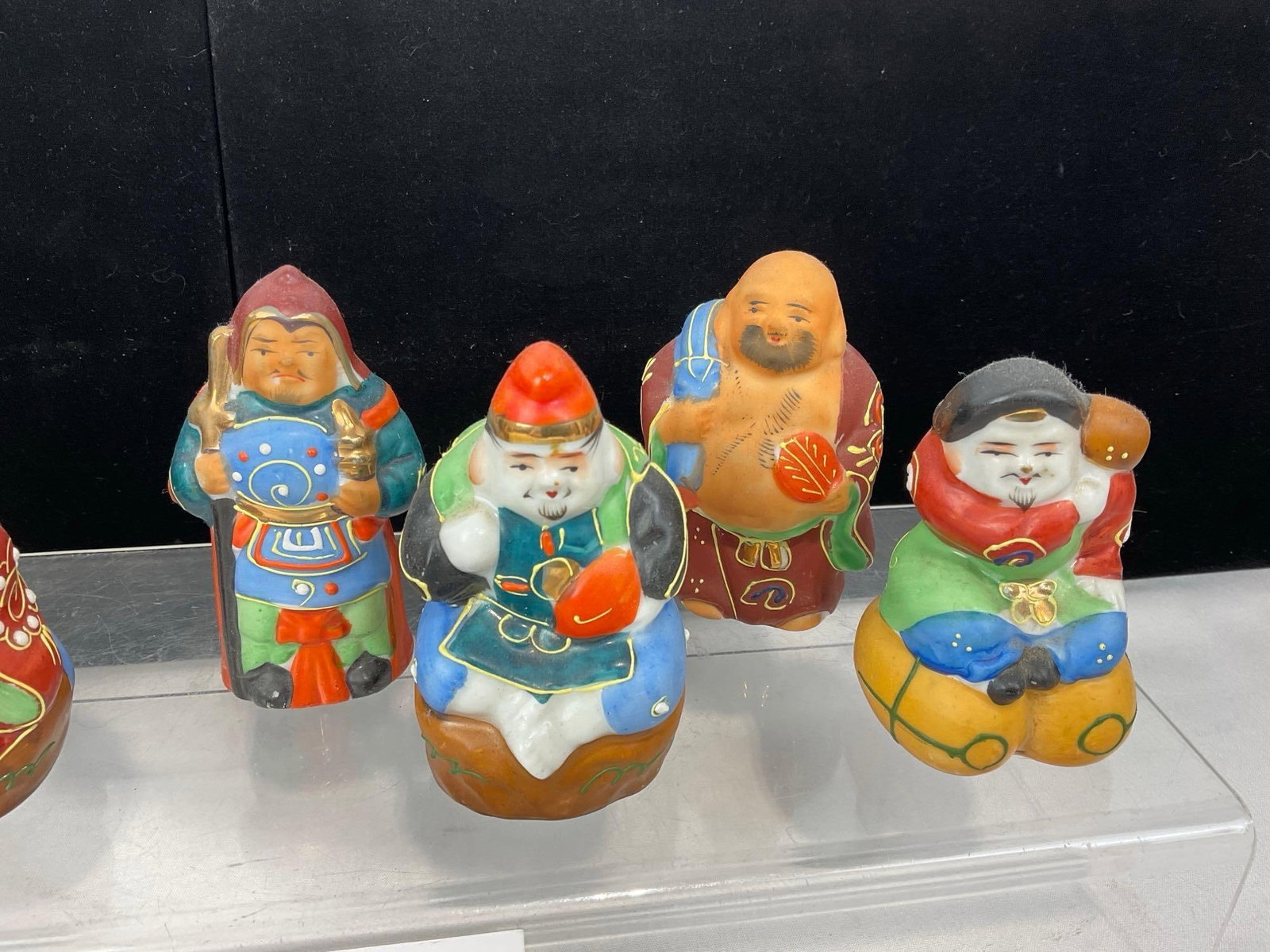 Japanese Kutani Porcelain Figures Seven Lucky Gods, approx 4 inches tall - 3