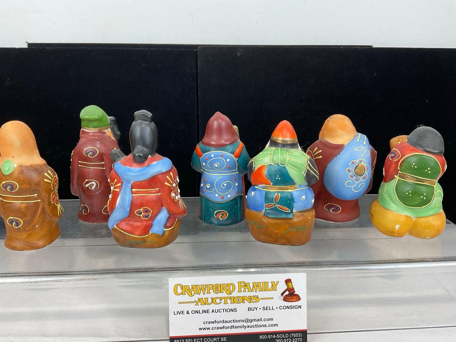 Japanese Kutani Porcelain Figures Seven Lucky Gods, approx 4 inches tall - 4