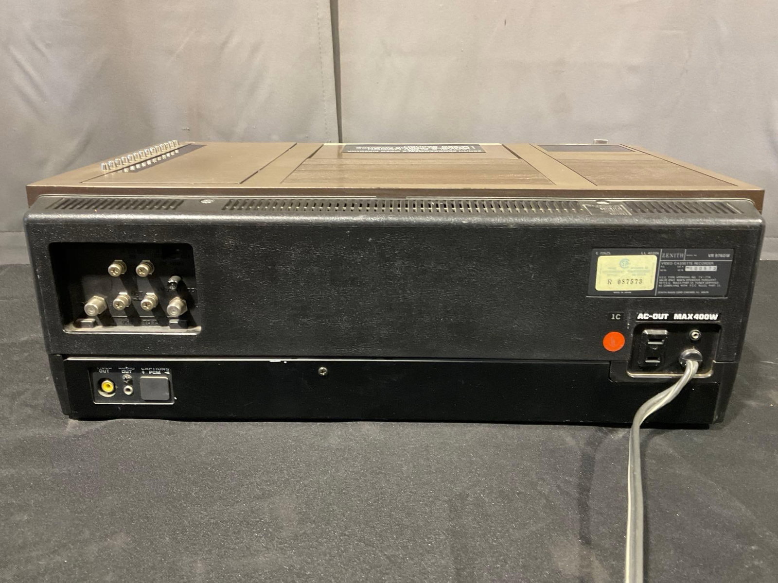 Zenith model no VR9760W, Video Cassette Recorder, 8h x 20w x 16d inches - 6