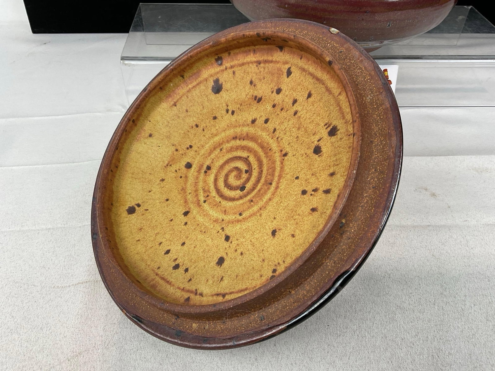 Vintage Studio Pottery Lidded Casserole Dish, Red Glaze, 6h x 10w x 10d inches - 3