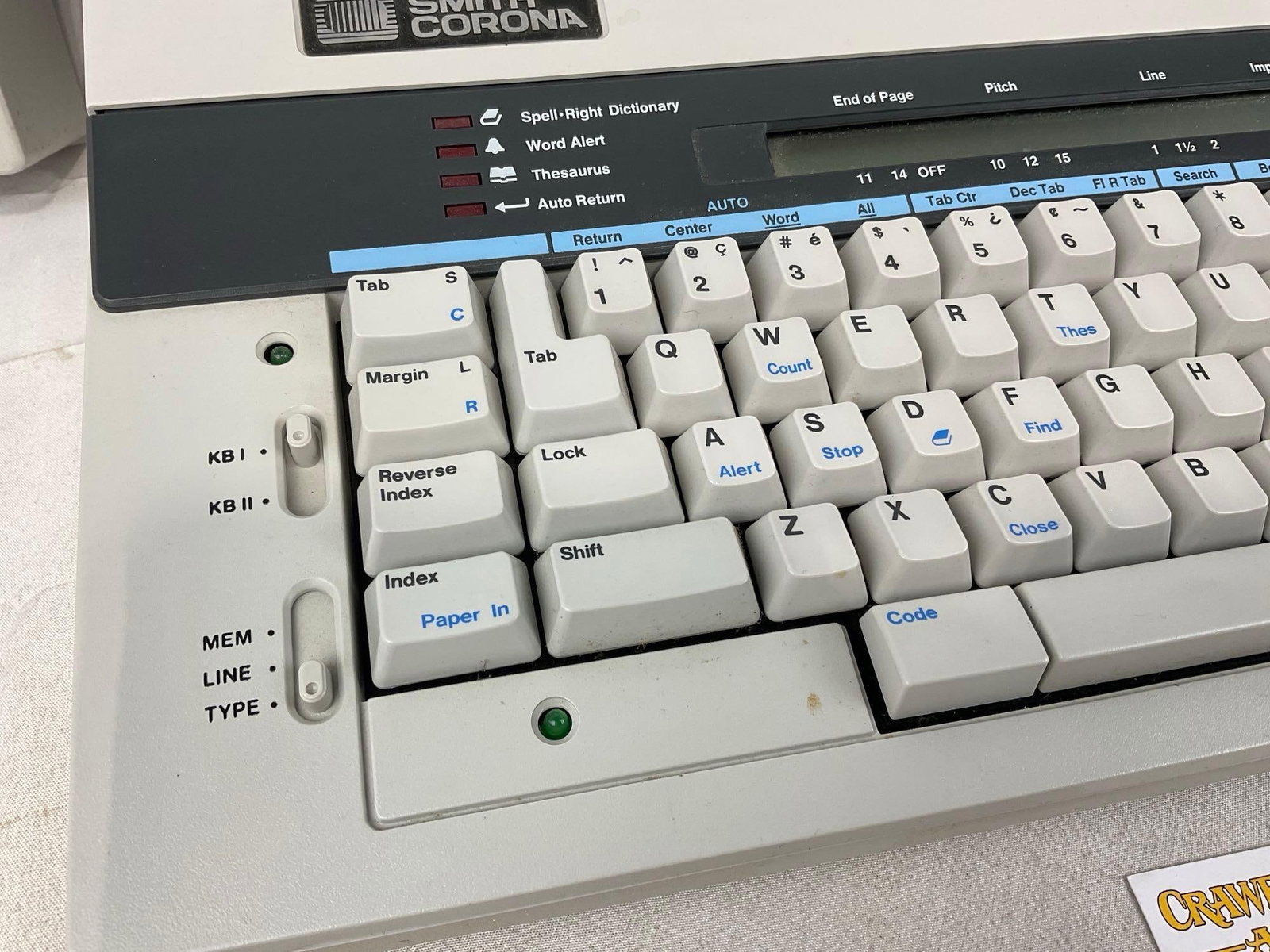 Smith Corona Typewriter, Model XD6700 5P Grammar Right System I, 8h x 18w x 17d inches - 2
