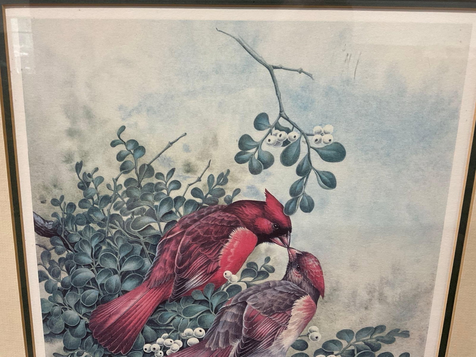 Framed Signed & #d 237/275 Litho by J.F.Landenberger, 23h x 20w x 3d inches, Cardinals - 3