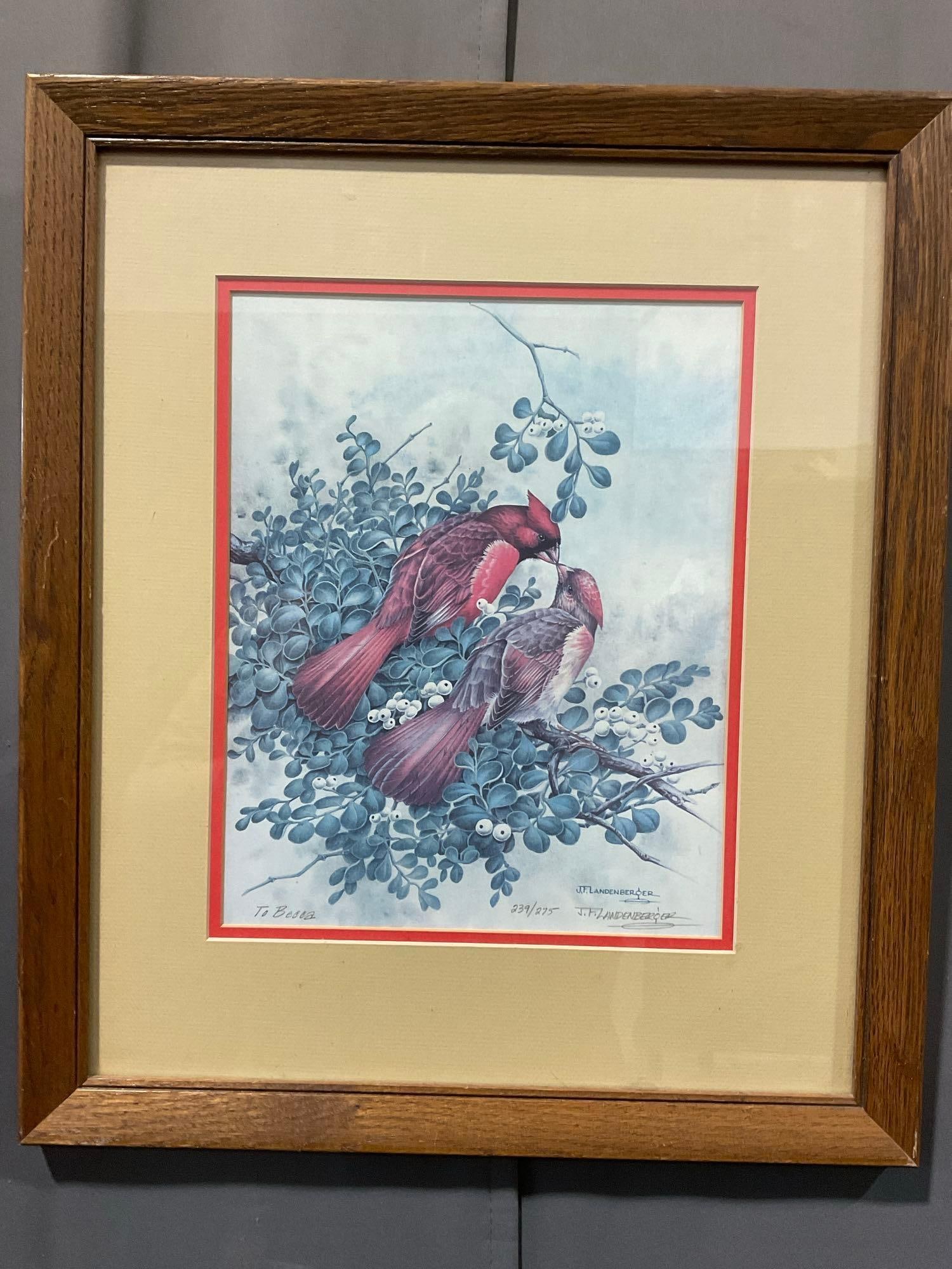 Framed Signed & #d 239/275 Litho by J.F.Landenberger, 26h x 18w x 3d inches: Appears to be in good shape. The piece measures approx 26h x 18w x 3d inches. See pics. E-5630