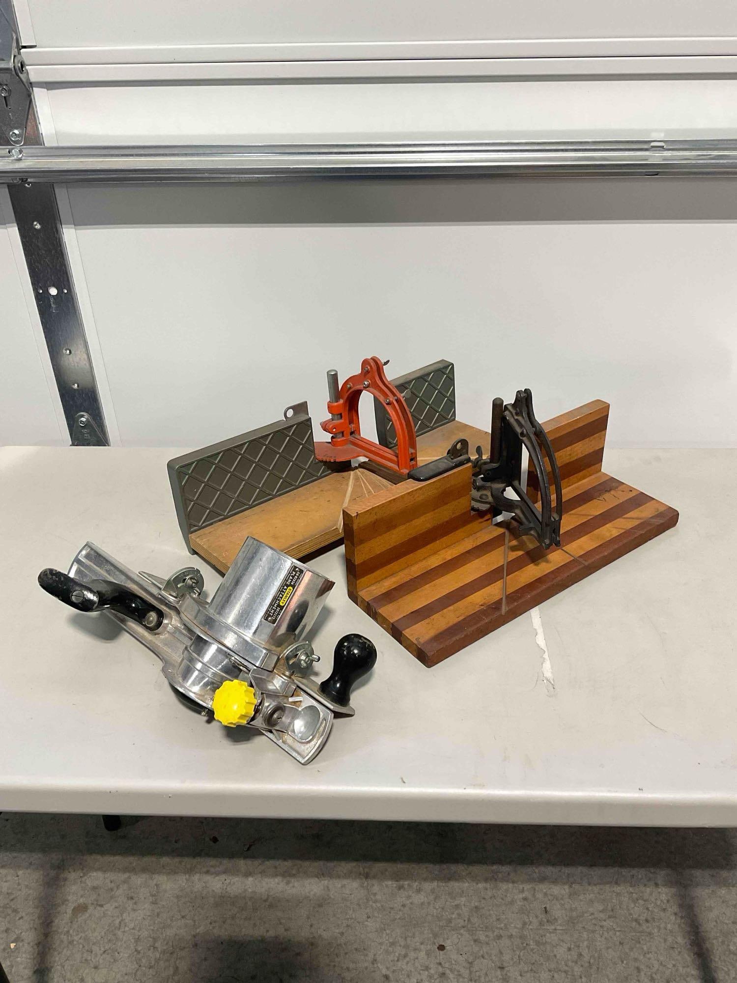Collection of Tool Including A Stanley Plane Attachment Guide and 2x Hand Saw Miter Guides - 3