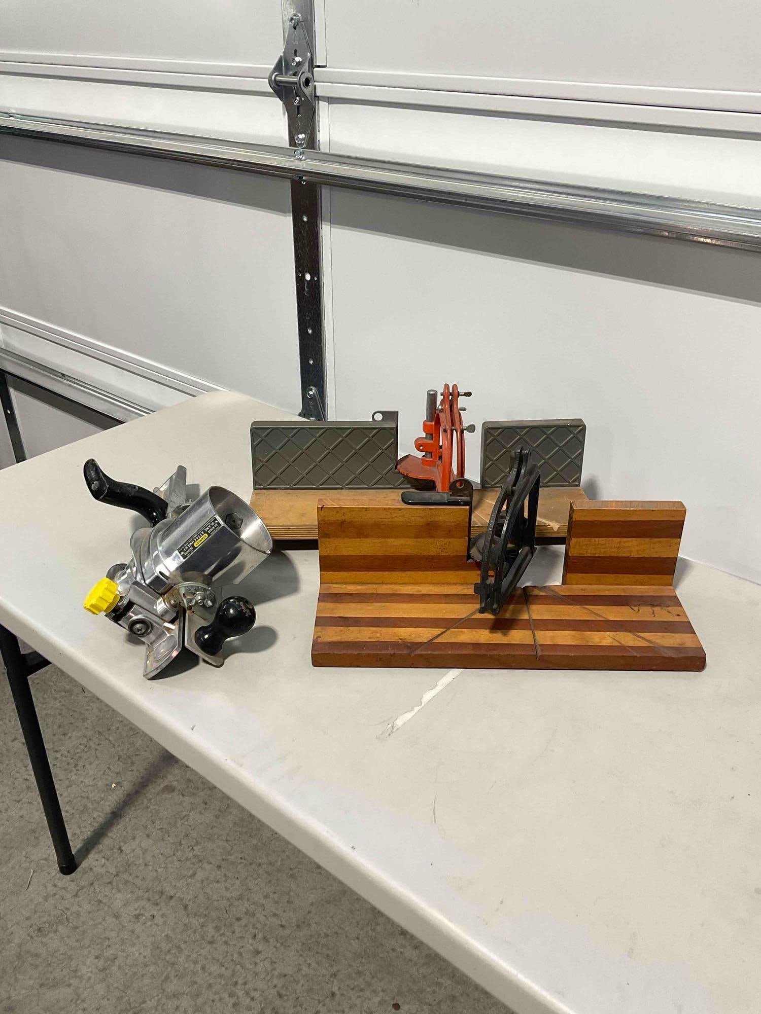Collection of Tool Including A Stanley Plane Attachment Guide and 2x Hand Saw Miter Guides - 4