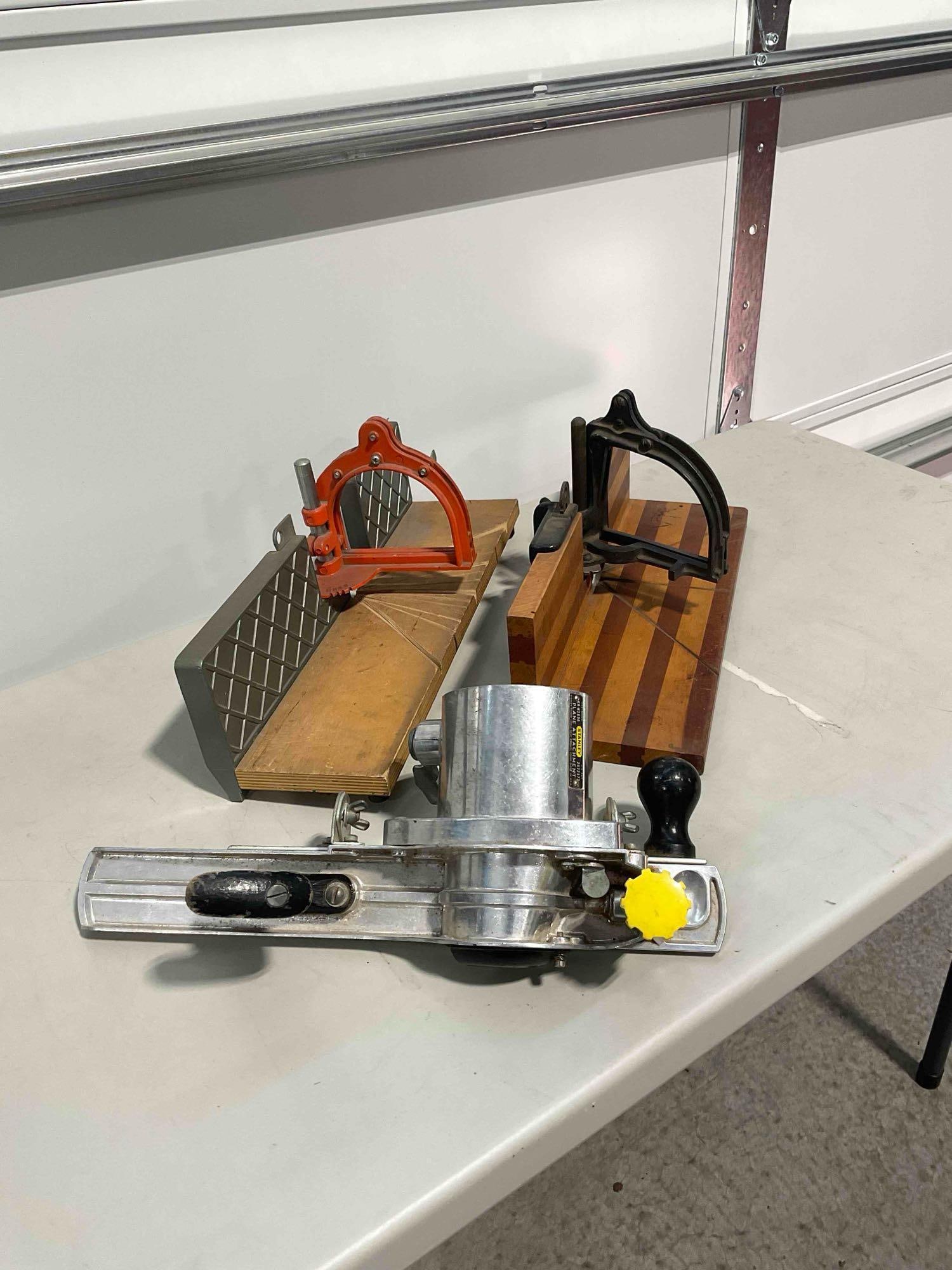 Collection of Tool Including A Stanley Plane Attachment Guide and 2x Hand Saw Miter Guides - 5
