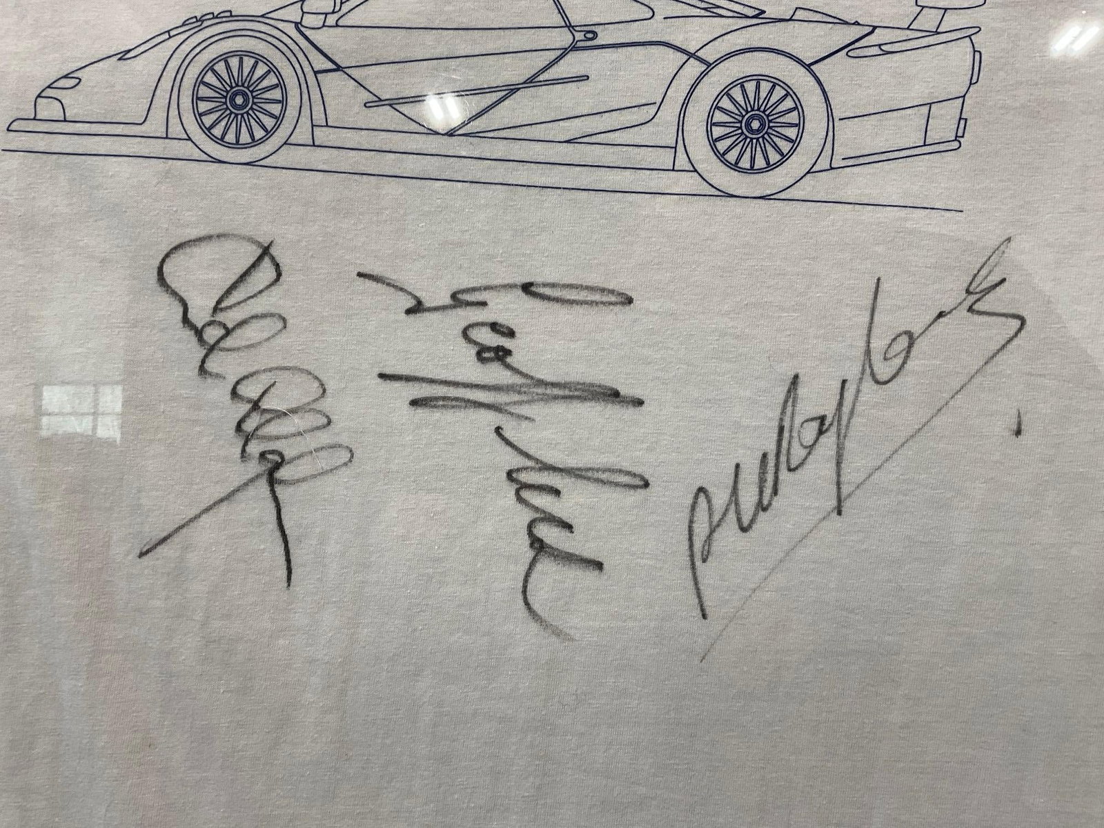 Framed GTC Motorsport USA 1997 Tee Shirt Signed by Drivers, 42h x 29w inches - 5