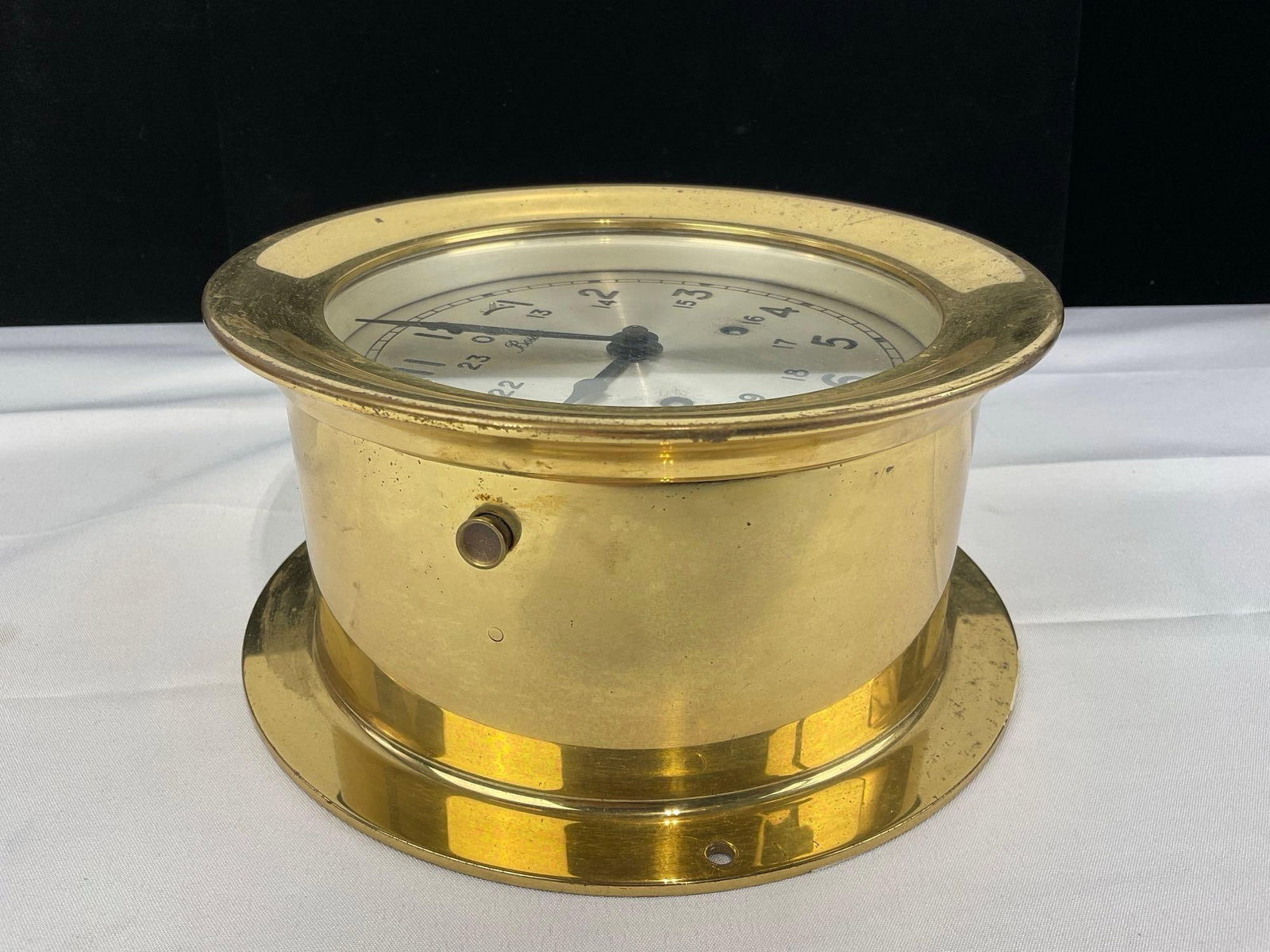 Boston Brass Ships Bulkhead style Clock, Time Strike, 12-24 hour, 8h x 8w x 5d inches - 3