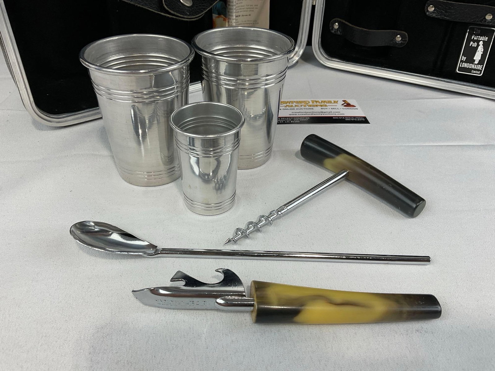 The Portable Pub by Londonaire, Portable Bar supplies, space for 3 bottles, 4 cups, 2 shots, spoo... - 4