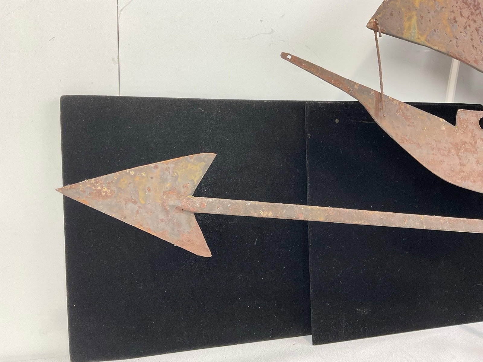 Handmade Sheet Metal Sailboat Weathervane, 17h x 33w x 2d inches - 3