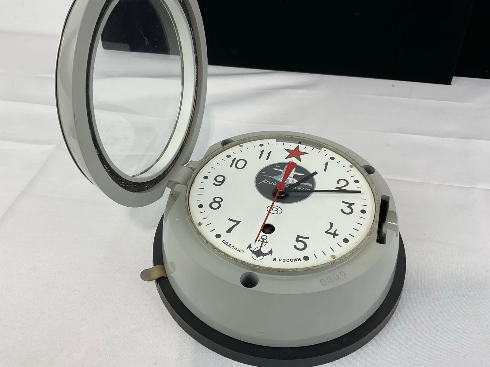 Vintage 1980s Vostok Soviet Navy Submarine Clock, 5-ChM M3 wall clock - 5