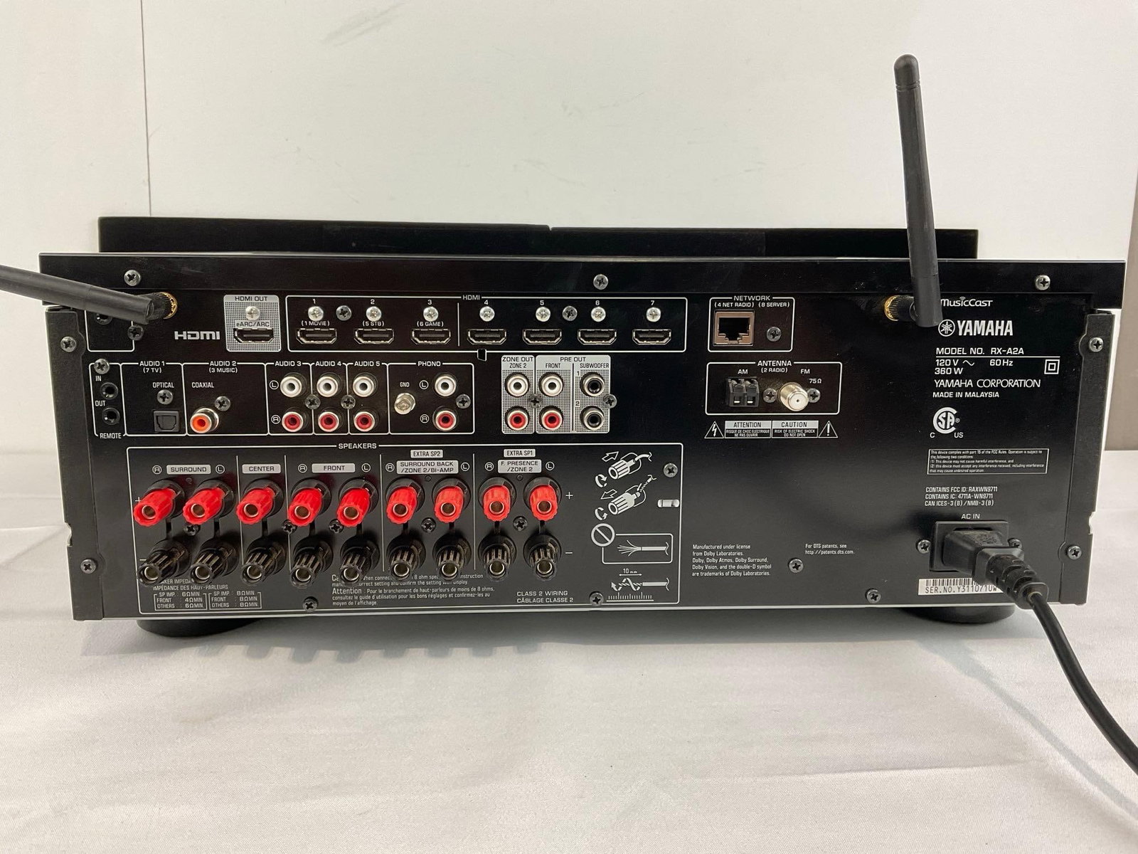 Yamaha Model RX-A2A AVENTAGE 7.2-Channel AV Receiver with 8K HDMI and MusicCast - 4