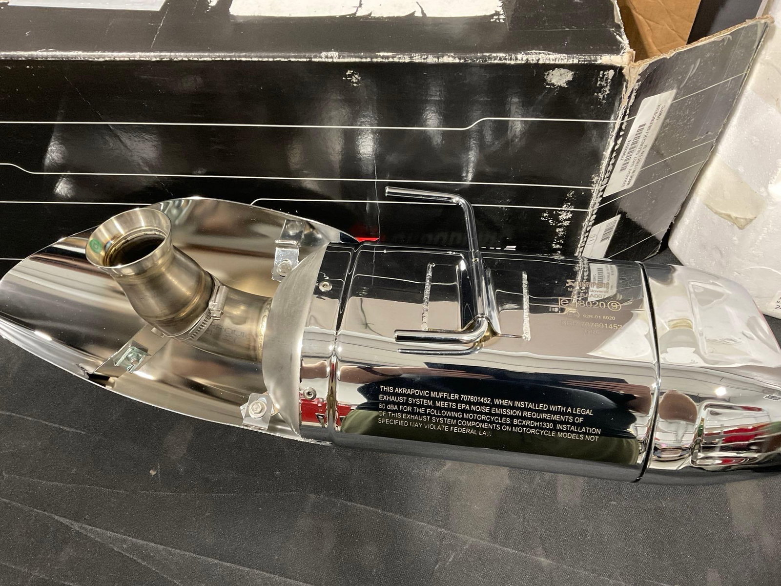 Akrapovic Can-Am Spyder F3 15 Chrome Straight Shot Silencer, made in Slovenia, LNIB - 5