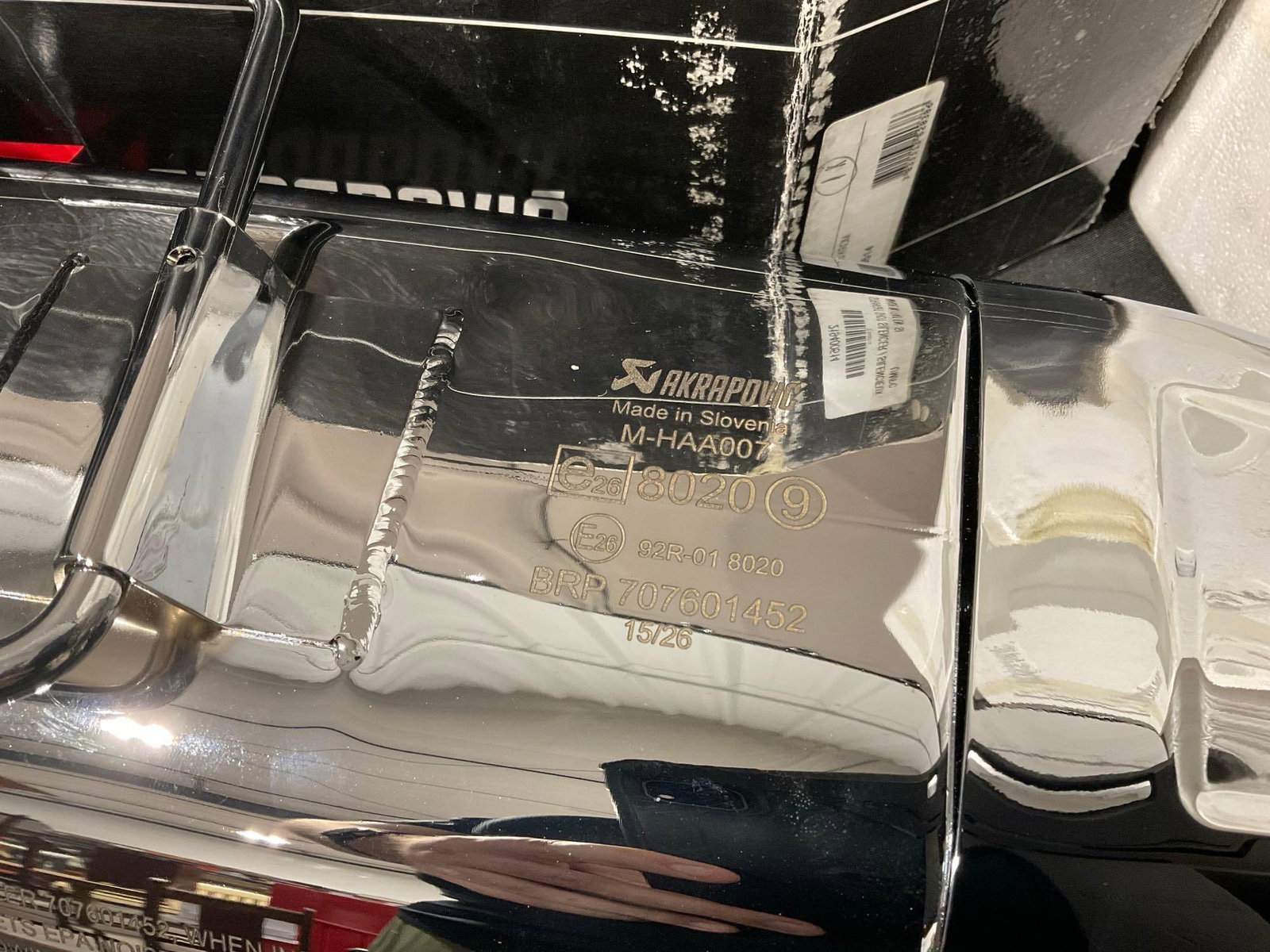 Akrapovic Can-Am Spyder F3 15 Chrome Straight Shot Silencer, made in Slovenia, LNIB - 6