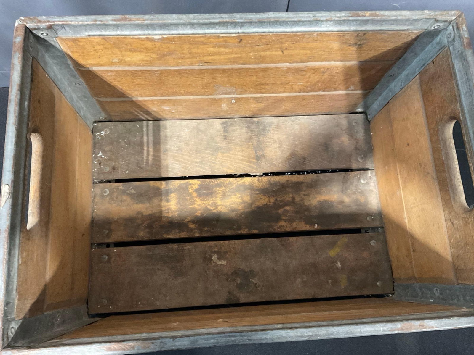 Vintage Wood & Steel Banded Lucerne Company Milk Storage Crate, 14h x 20w x 14d inches - 5