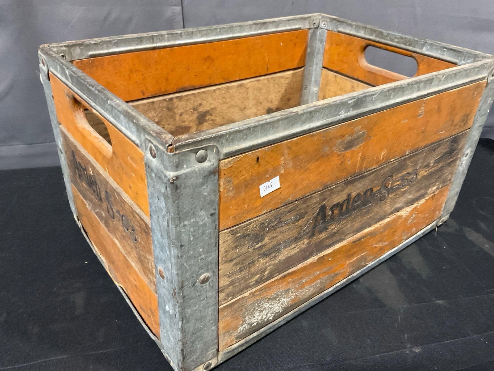 Vintage S-63 Wood & Steel Arden Company Milk Storage Crate, 14h x 20w x 14d inches - 4