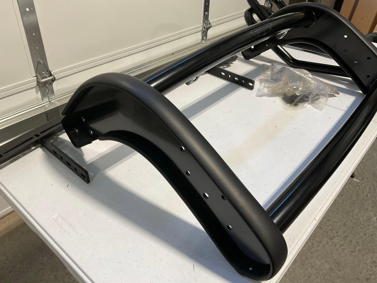 Black Tubular Grille Guard & Push Bar, w/brackets, & bolts, side pieces not attached Appears Unused - 5