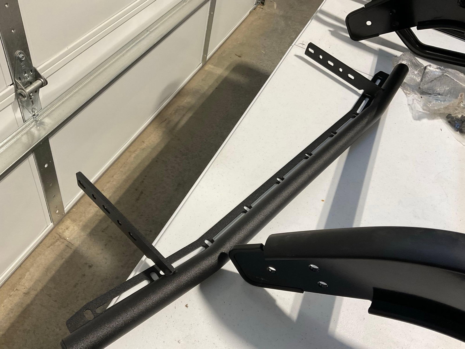 Black Tubular Grille Guard & Push Bar, w/brackets, & bolts, side pieces not attached Appears Unused - 6