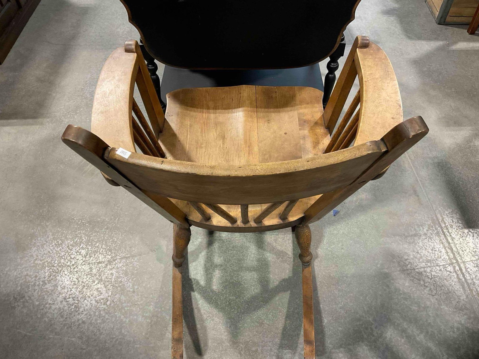 Handsome Antique Pressed Back Oak? Wood Rocking Chair. Good Condition. See pics. - 5