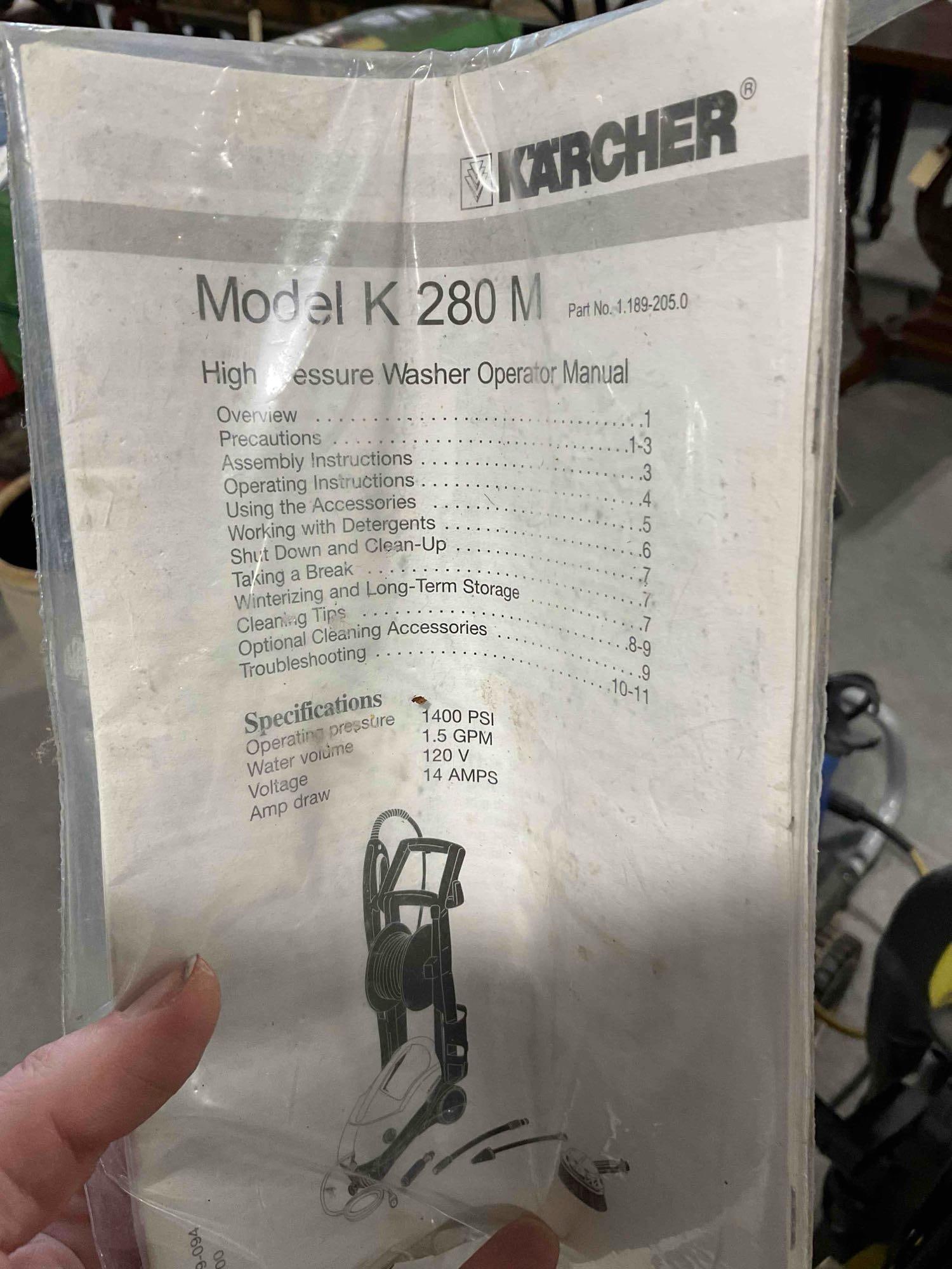 Karcher High Pressure Washer Model K 280 M. Worked at Consignor's. Good Condition. See pics. - 5