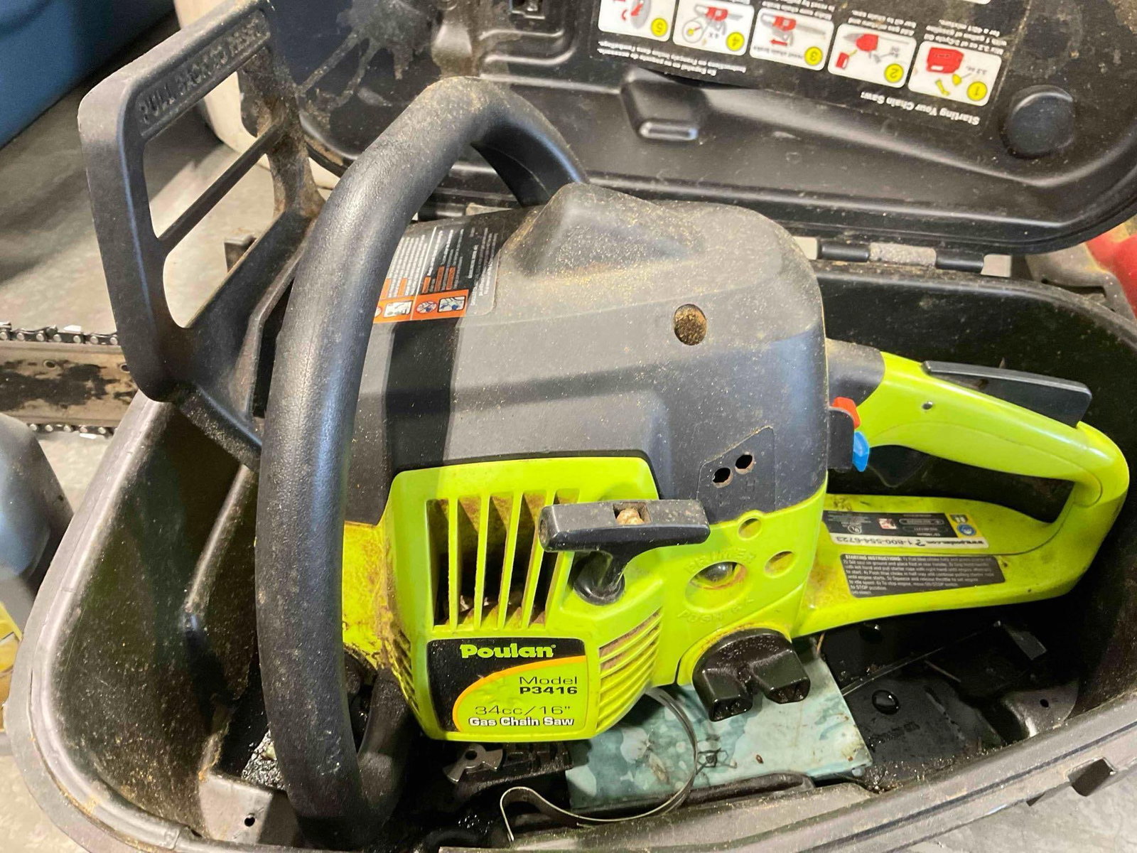 POULAN 34CC/16" Gas Chain Saw w/ Carrying Case Model P3416. Working at Consignor's. - 2