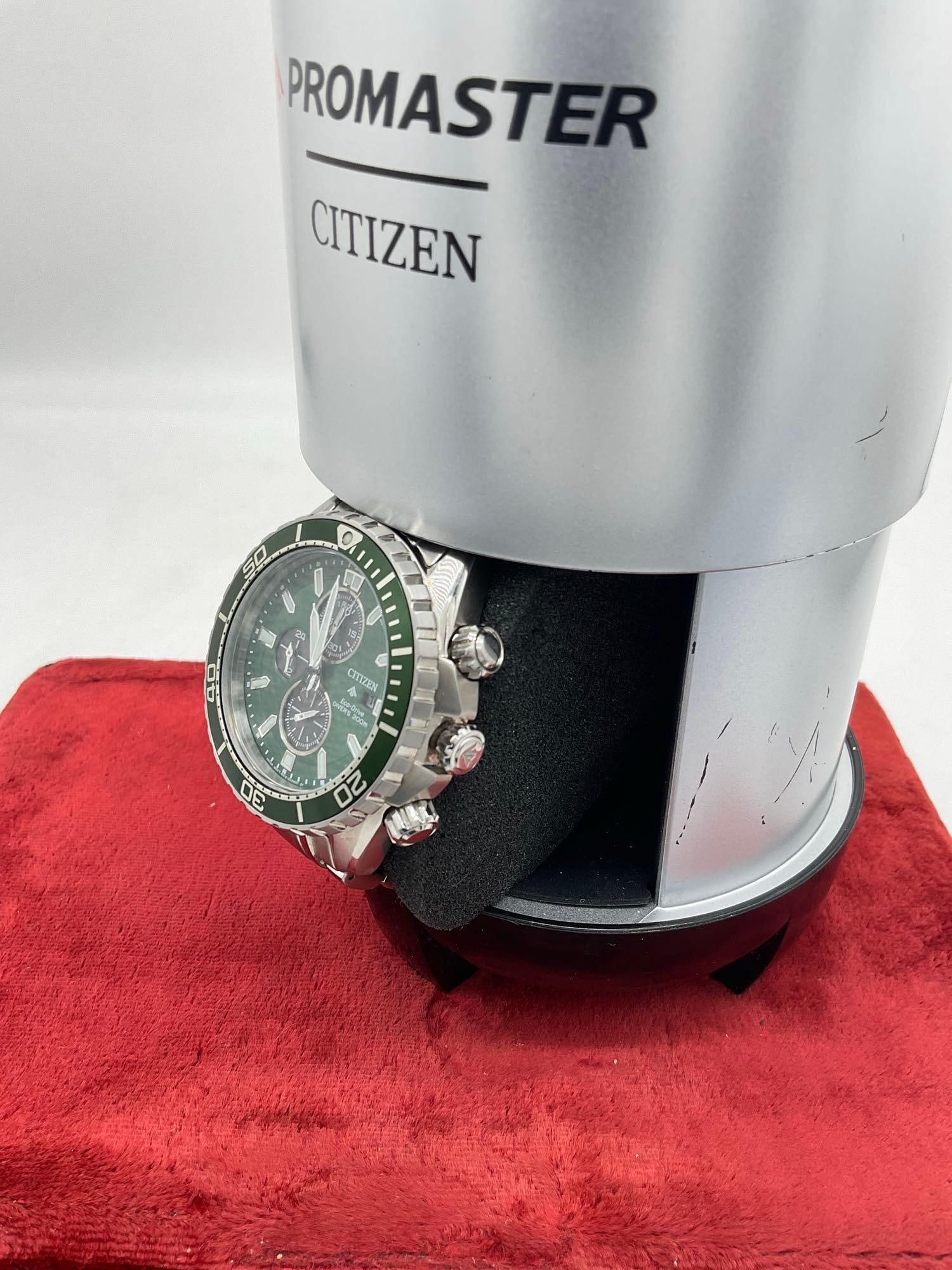 Citizen Promaster eco driver diver's 200m B612-A19NK01 Green face Mens watch w/ presentation Tank - 2
