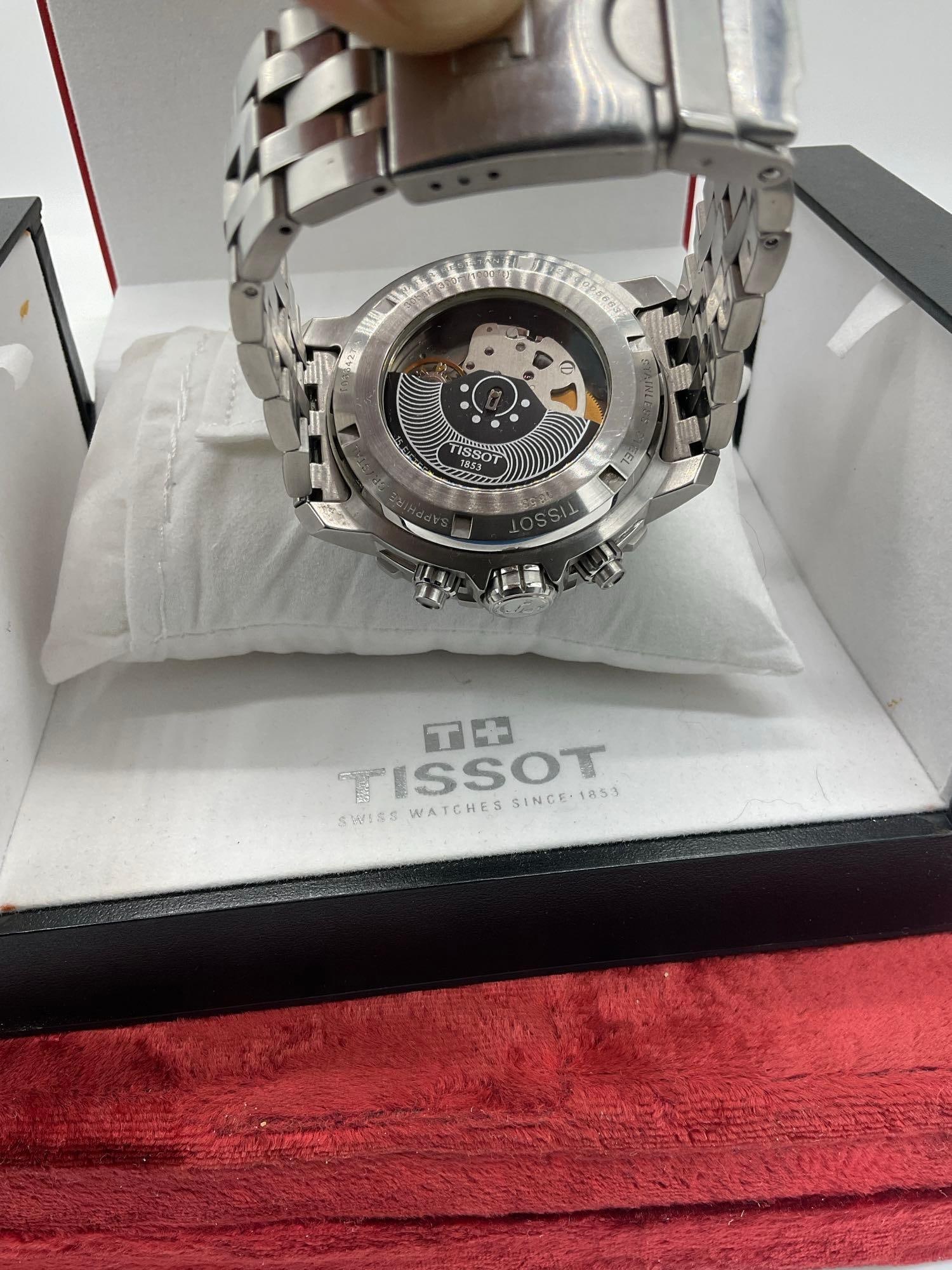 Nice Tissot 1853 Seastar 30 bar 15 jewels Swiss made Men's chronograph Watch W/ OG BOX & Manuals - 6