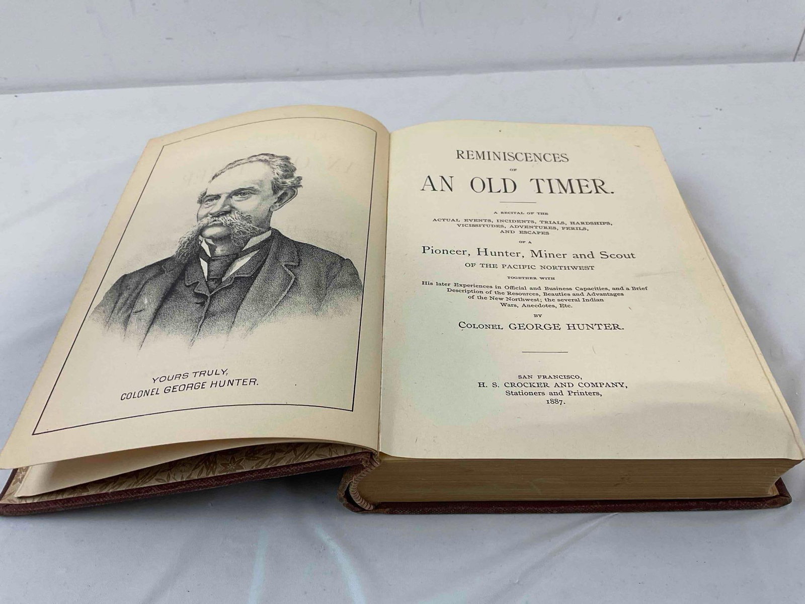 Antique Hardcover Book "Reminiscences of an Old Timer" by Hunter. Fair Condition. See pics. - 4