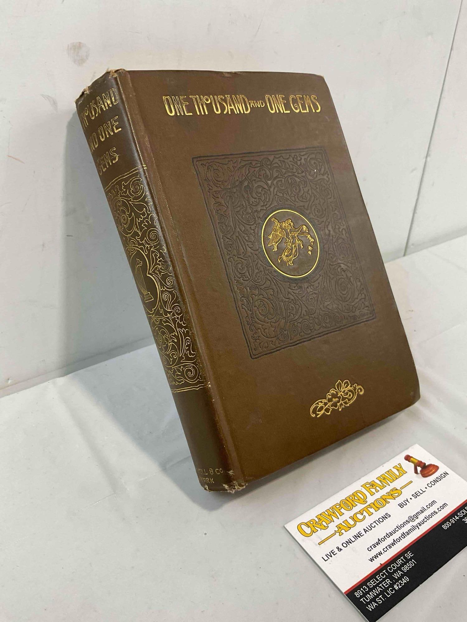 Antique Hardcover Leather-bound Book "A Thousand And One Gems." Fair Condition. See pics. - 2