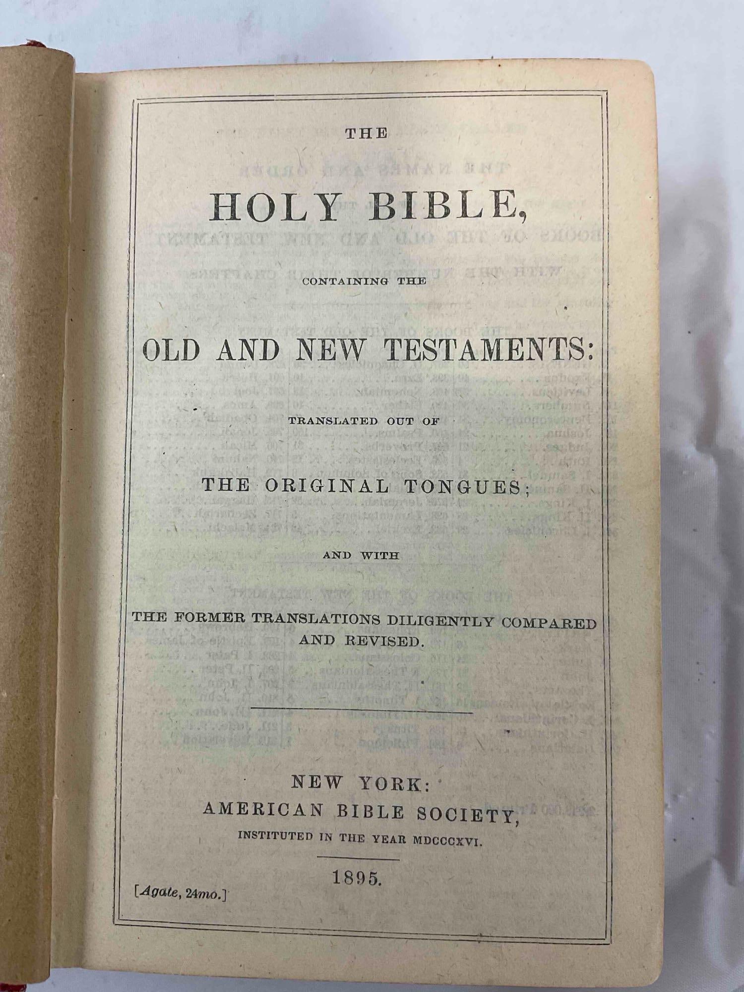 3 pcs Antique Hardcover Books, incl. "Ben-Hur", The Holy Bible & More! Fair Condition. See pics. - 5