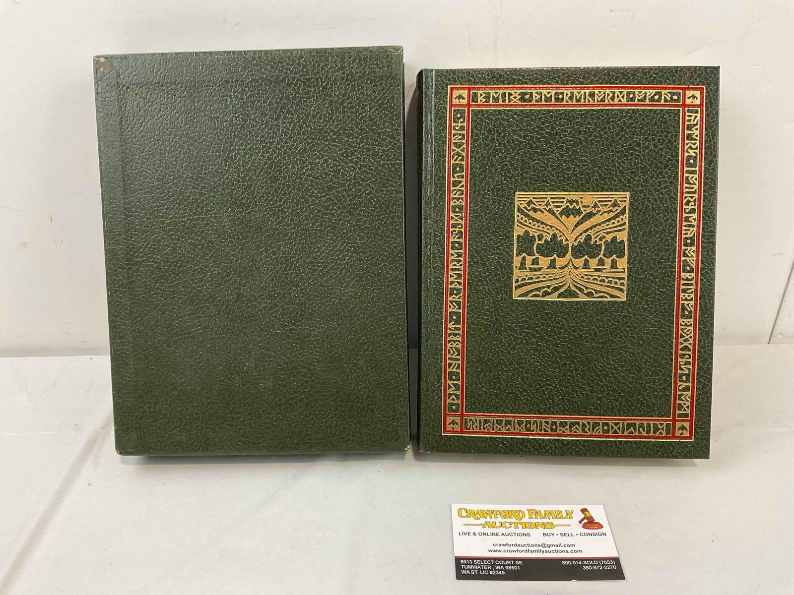 Vintage Hardcover Leather Bound Book "The Hobbit" by J.R.R. Tolkien. Good Condition. See pics. - 3