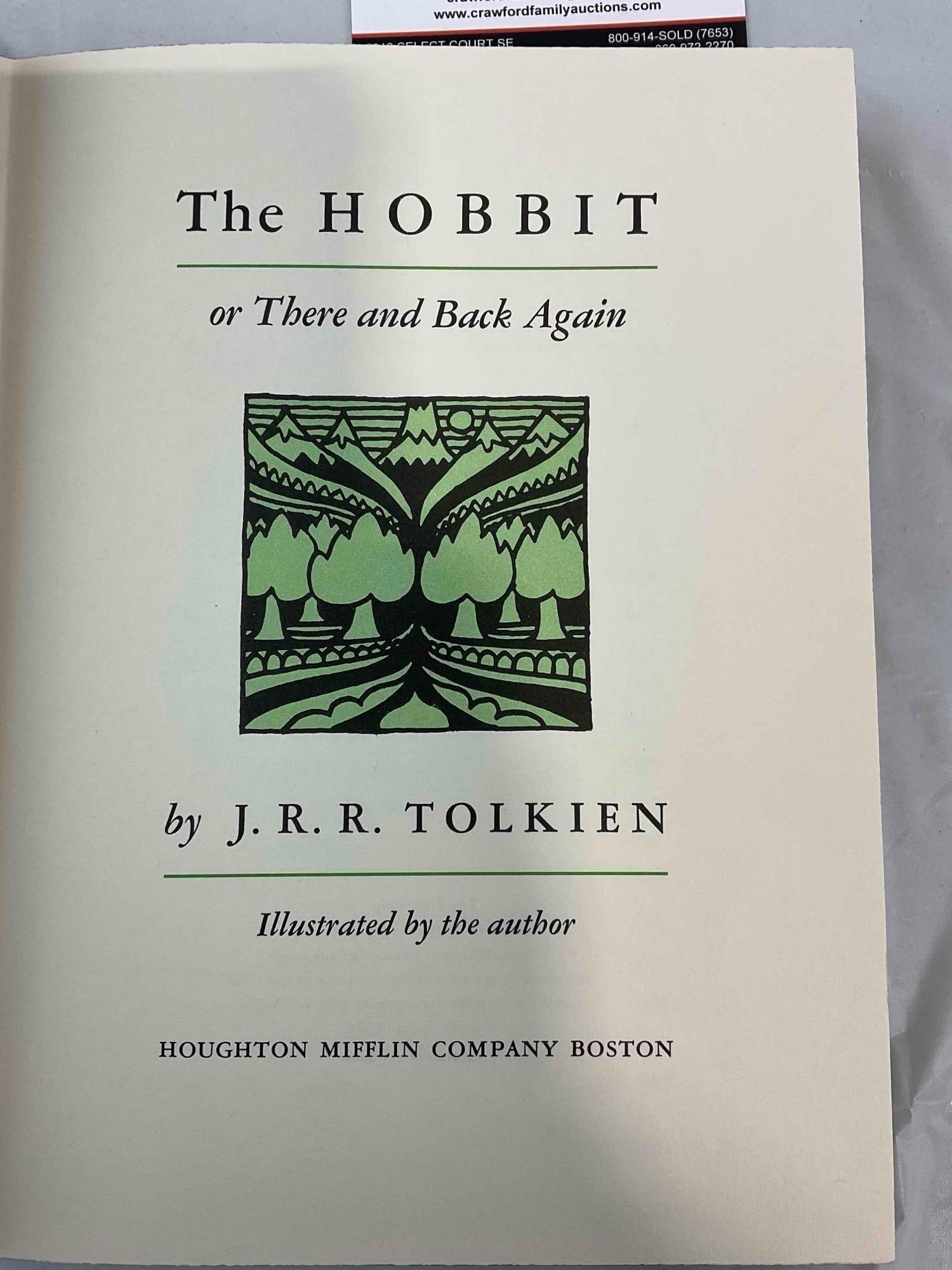 Vintage Hardcover Leather Bound Book "The Hobbit" by J.R.R. Tolkien. Good Condition. See pics. - 4