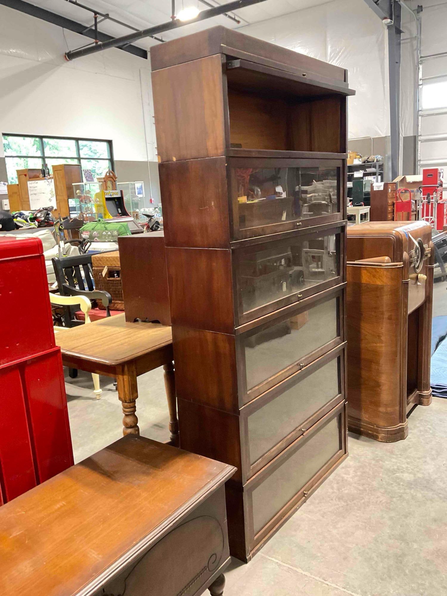 Vintage Globe-Wernicke 6-Tier Glass Fronted Sectional Book Case. Fair Condition. See pics. - 3