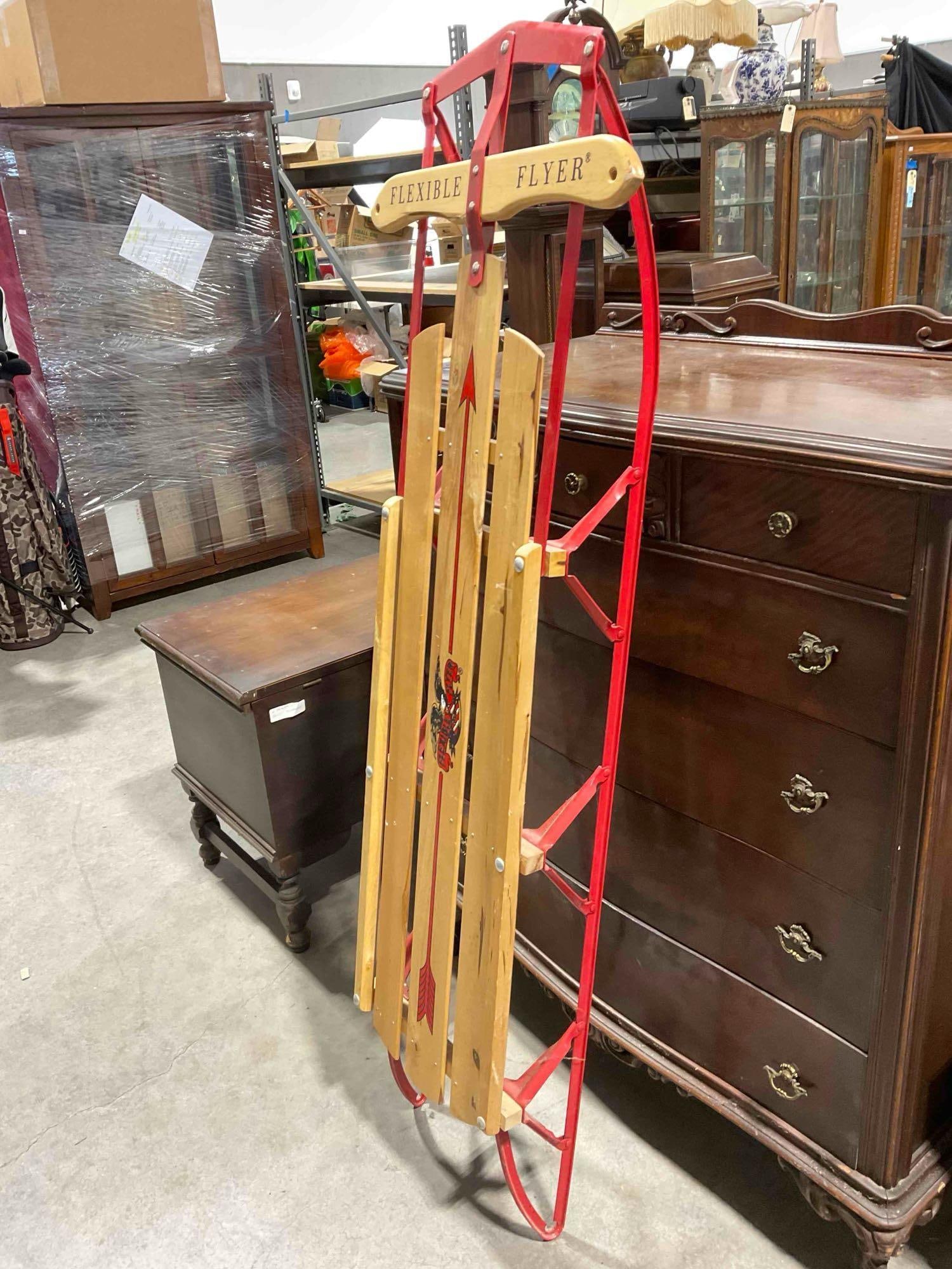 Modern Flexible Flyer Metal & Wood Snow Sled Model 1060. Good Condition. See pics. - 3