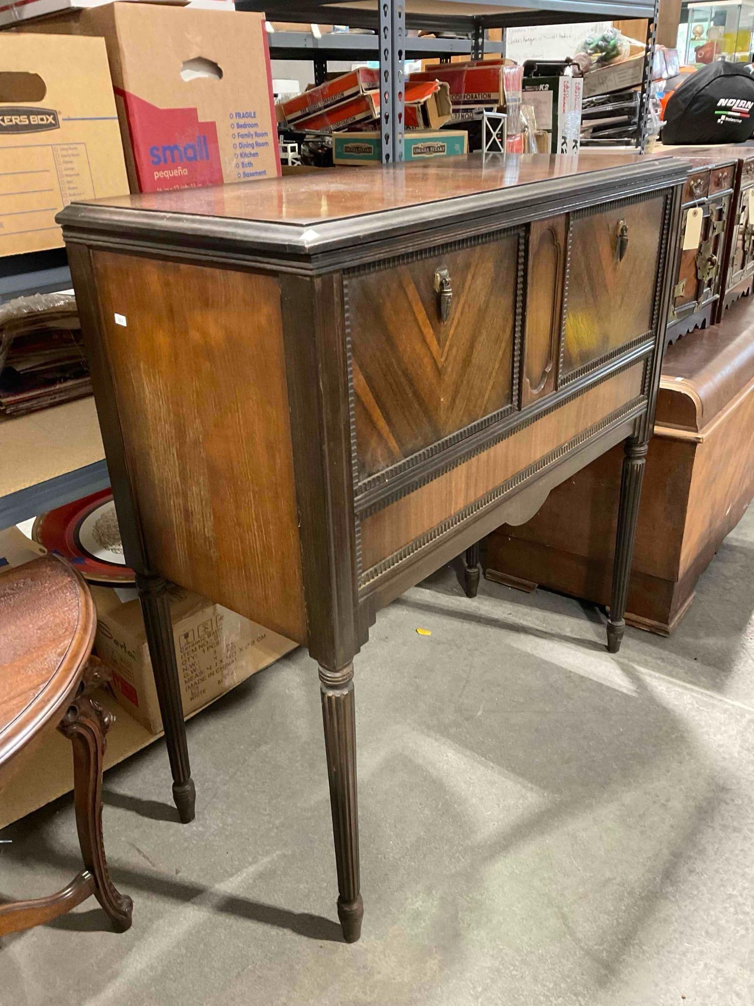 Vintage Sonora Phonograph Wood Cabinet Repurposed as Buffet. Good Condition. See pics. - 2