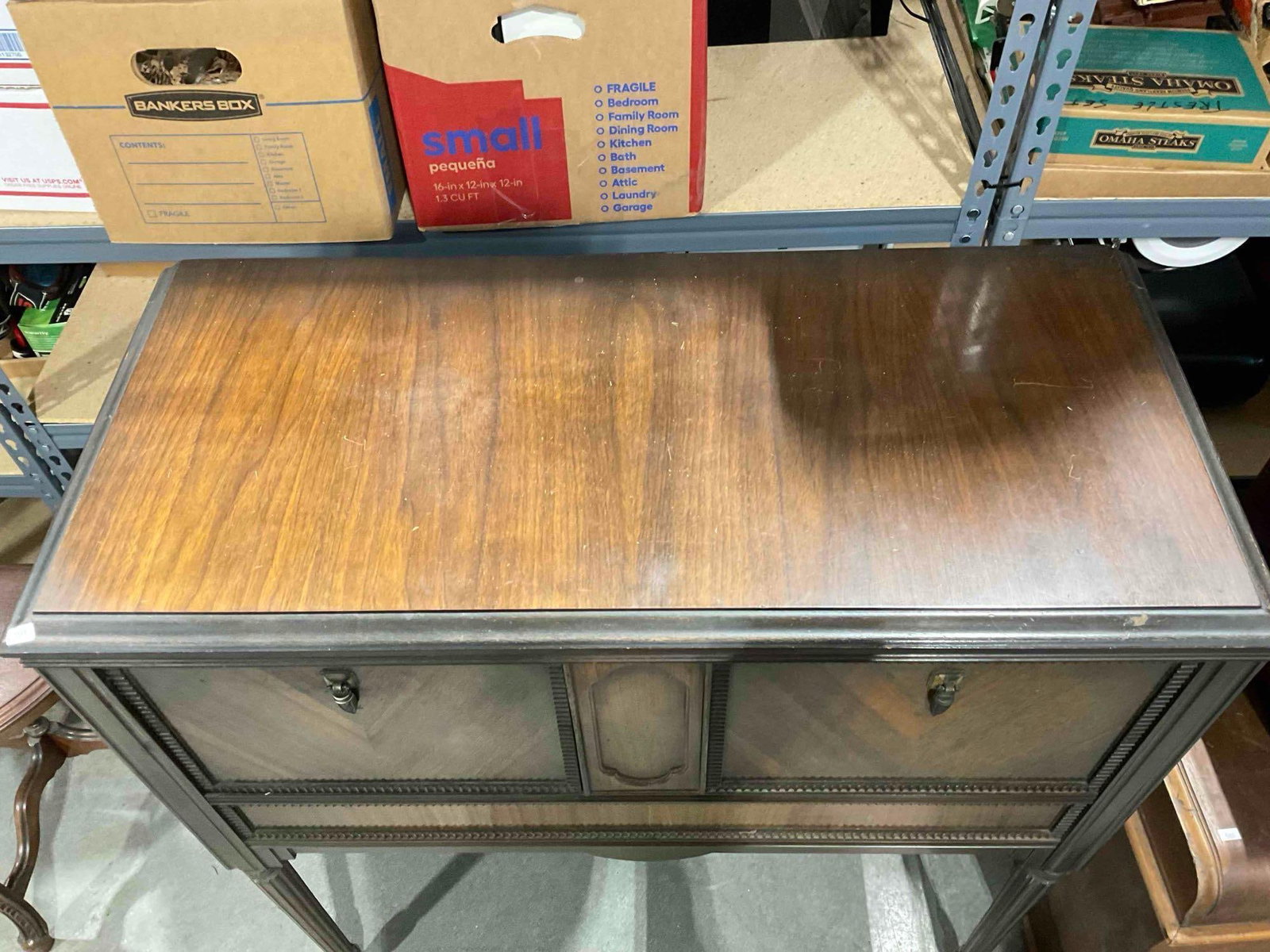Vintage Sonora Phonograph Wood Cabinet Repurposed as Buffet. Good Condition. See pics. - 4